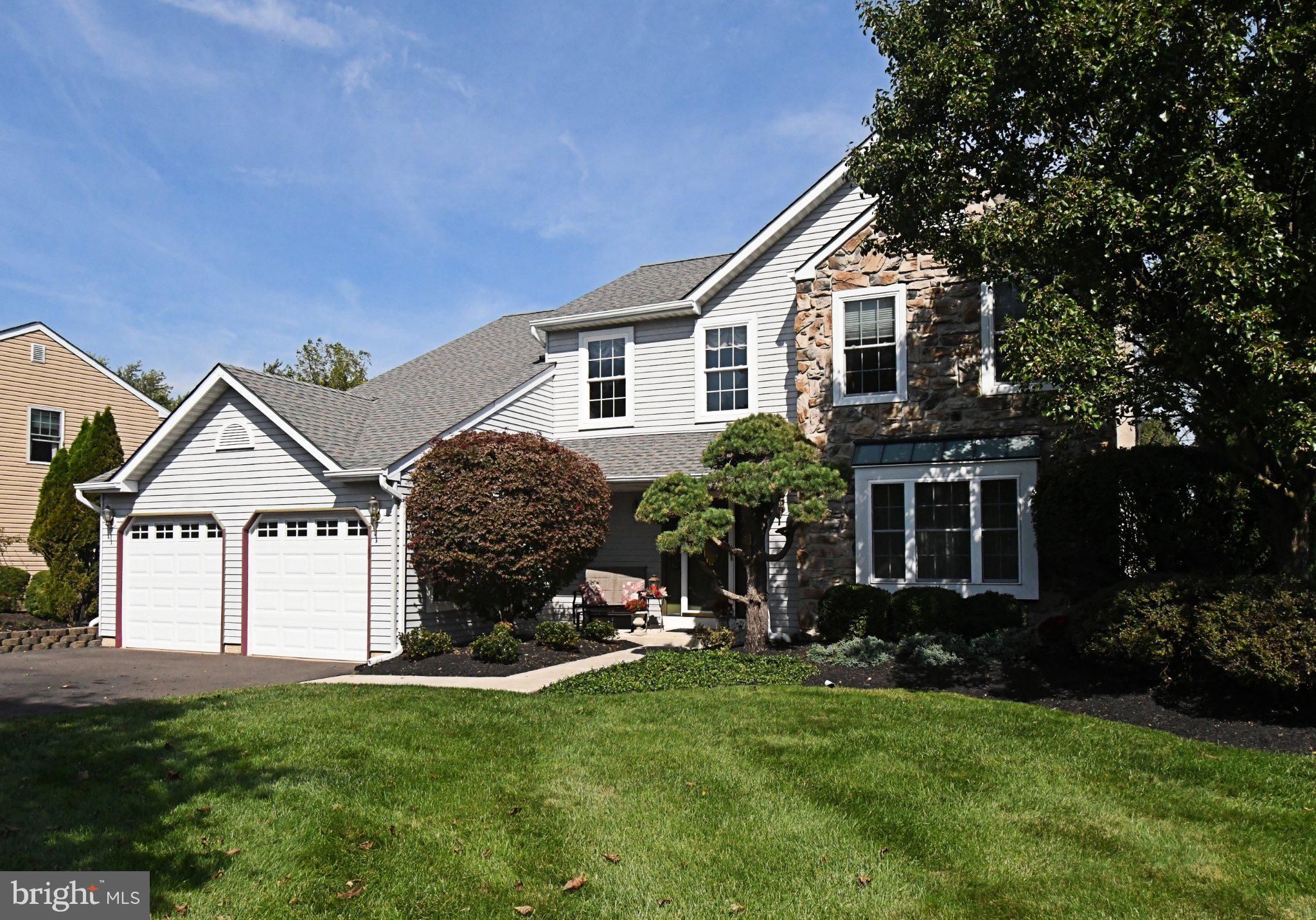 Beautifully Maintained 4-Bedroom Brittany Farmhouse in Desirable SpringbrookDiscover the perfect blend of space, privacy, and comfort in this beautifully maintained 4-bedroom, 2½-bath Brittany Farmhouse in Warrington's desirable Springbrook neighborhood. Situated on an approximately 0.40-acre premium lot, the property features a generous front yard and spacious backyard backing to a wooded area. Mature trees provide natural screening from neighboring homes, creating a peaceful setting for outdoor entertaining, relaxation, and enjoying nature.Thoughtful improvements throughout the home reflect pride of ownership. A Lennox heating and air-conditioning system provides year-round climate control, complemented by a replacement roof and Pella windows in most rooms. Upgraded carpeting and padding add comfort underfoot, while expanded family and laundry rooms offer additional space for everyday living.The kitchen blends timeless style with practicality, featuring granite countertops, an upgraded sink, recessed lighting, and solid oak cabinetry. Durable surfaces and generous storage make meal preparation and entertaining easier. The expanded family room is highlighted by a distinctive masonry fireplace with a rounded brick opening, creating an inviting gathering place for quiet evenings or hosting guests.The primary suite offers a relaxing retreat with a private bathroom featuring a quartzite countertop, upgraded vanity, and Kohler spa tub. An expanded laundry room with a utility sink and built-in cabinetry provides convenient workspace and storage. Outside, professional landscaping enhances curb appeal and complements the property's wooded surroundings.Located within the Central Bucks School District, Springbrook offers convenient access to shopping, dining, parks, recreation, and major commuting routes. With its generous living spaces, thoughtful improvements, and private backyard setting, this well-cared-for Brittany Farmhouse offers an appealing combination of functionality, character, and location. A wonderful opportunity to make this Springbrook home your own!