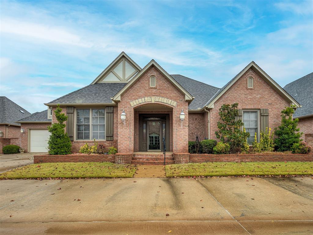 Remarkable quality and secluded setting.  Cul-de-sac street near club house and pool.  Gourmet kitchen with granite island, pantry and loads of counter space.  Master suite has whirlpool tub and glass enclosed shower and spacious walk in closet.  Ornate wood work and crown molding  and solid panel wood doors throughout.  10x13 study with French doors off entry. Built in desk off entry.   Gas burning fireplace for those winter nights.  New carpet in both bedrooms and living room.  Ceiling fans throughout.  Sunken floor in utility with drain in case of leaks.  Spacious garage with tons of cabinets for storage.  Attic floored over garage.  Covered patio.  HOA takes care of front yard.  Tankless water heater.