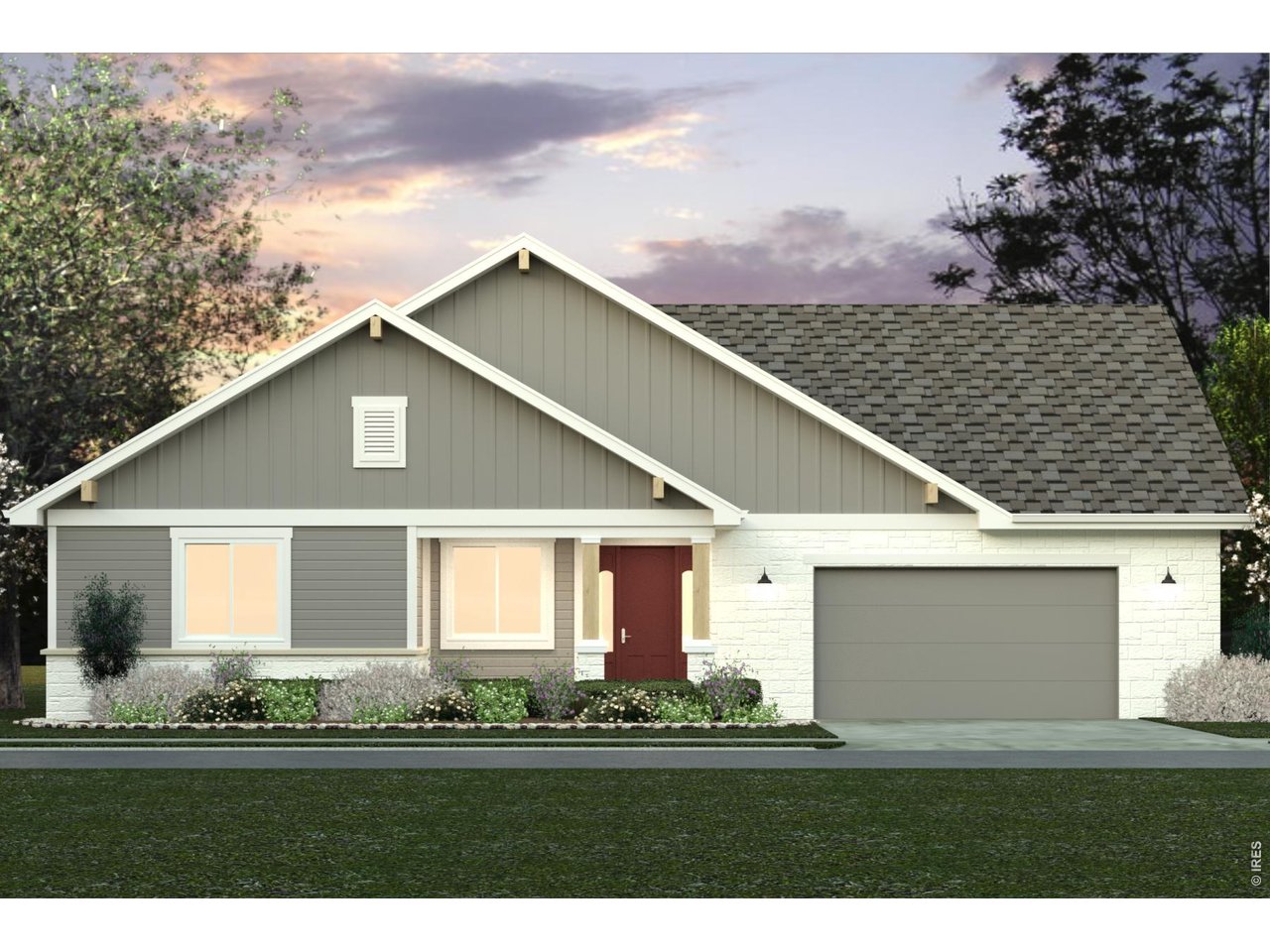 Pre-Sale. The Ainsley by Bridgewater Homes! This this spacious ranch style home offers room for everyone - featuring 3 bedrooms, 2.5 bathrooms, and an full unfinished walkout basement. Premium features include: Engineered hardwood flooring throughout main level, Cabinets by Tharp, upgraded gourmet kitchen with gas range, slab granite counters, and walk-in pantry. Cozy gas fireplace with stone to ceiling. Luxurious primary suite with a spa-inspired 5-piece bath and large walk-in closet. Main floor laundry, A/C, whole-home humidifier, and 2x6 exterior walls for energy efficiency. Enjoy the beautifully landscaped front yard, 2 decks, one 11' x 15' covered deck and another 10' x 9' deck plus an oversized 3 car tandem garage.