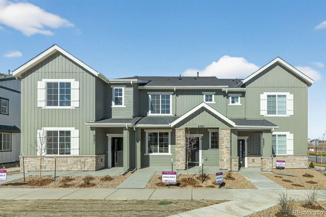 What's Special: Backs to Park | Close to Park | Close to AmenityNew Construction - Ready Now! Built by America's Most Trusted Homebuilder.  Welcome to Discovery at 6681 E 148th Drive Unit 2 in Parterre! The Discovery townhome offers an open layout filled with natural light. Step inside from the covered front porch into a welcoming great room that flows into a U-shaped kitchen and casual dining area. Upstairs, you’ll find two secondary bedrooms with a shared full bath and a convenient laundry room. The spacious primary suite sits at the front of the home with a walk-in closet and private bath featuring a dual-sink vanity, large shower, and linen storage. Welcome to Parterre in Thornton, a garden-inspired community with low-maintenance townhomes, attached 2-car garages, and planned amenities like a rec center, pool, pickleball courts, and 22 pocket parks. Enjoy easy access to trails, open space, and everything Denver has to offer. MLS#3939308