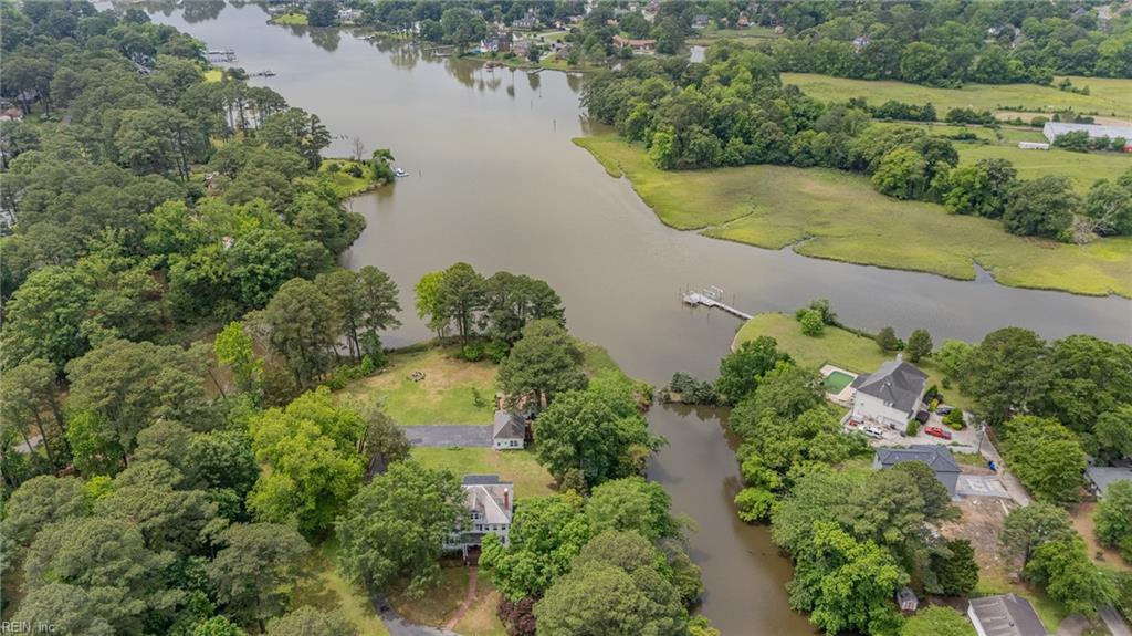 View looking from the front of the house out the back into Sterns Creek connected to Western Branch Elizabeth River