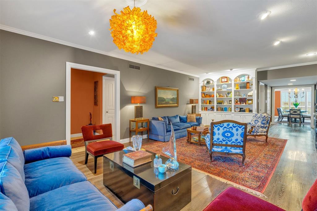 Welcome to Imperial House, a distinguished mid-century community designed by renowned architect George Dahl, tucked behind Dallas' iconic Pink Wall. This beautifully updated 2-bedroom, 3-bath condo offers 2,476 sqft of refined living in one of the city's most sought-after neighborhoods.

The spacious residence features a second living area, elegant updates, new flooring, fresh interior paint, and plantation shutters. The reimagined kitchen boasts quartz countertops, new cabinetry, and top-of-the-line KitchenAid appliances, including a new oven, dishwasher, stovetop, and refrigerator. The formal dining room has been opened to the study, creating a seamless flow for everyday living and entertaining.

The primary suite offers a spa-like retreat with an upgraded walk-in shower and generous closet space. The condo also includes a third-floor storage space for seasonal items or extra belongings.

Located in Preston Hollow, this home is within walking distance of The Plaza at Preston Center and moments from Preston Center, offering fine dining, upscale boutiques, and premier shopping. With easy access to the Dallas North Tollway, commuting and exploring the best of Dallas is effortless. Whether you're seeking a full-time residence or lock-and-leave lifestyle, this home provides the perfect blend of elegance, location, and low-maintenance living.

THE HOA COVERS ALL UTILITIES (EXCEPT INTERNET), TRASH SERVICE, INSURANCE (EXCLUDES CONTENTS), AND GROUND MAINTENANCE. The roof was recently replaced in 2023. The pool was also resurfaced and is maintained by the HOA.

Situated in the heart of North Dallas, Imperial House Condominiums offer timeless charm paired with modern updates, an ideal blend for those seeking both architectural significance and comfort.
