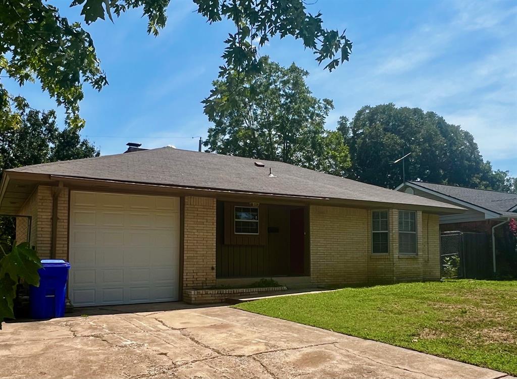 Available NOW.  One mile from OU - this 3 bedroom 2 bath 1 car garage home has been updated to include vinyl plank flooring, new paint, and carpet.  Property features 2 living areas.  Open and spacious kitchen with bar eating area features updated counter tops and sink, electric stove/oven, stainless fridge and ceramic tile flooring.  Hall storage area and ceiling fans in all bedrooms.  Large backyard with concrete patio area. Non-smoking environment.
