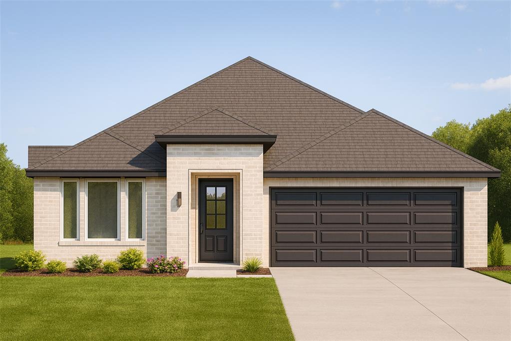 Stunning New Construction with Designer Touches and Smart Layout! Discover the perfect blend of luxury and functionality in this beautifully designed, Modern Sunray floor plan. This nearly move-in ready home features an open layout enhanced by durable wood-look tile flooring throughout all main living areas, ideal for both everyday living and entertaining. The spacious covered patio extends your living space outdoors, perfect for relaxing evenings or weekend gatherings. At the heart of the home is a gourmet kitchen that’s sure to impress, showcasing custom-built maple cabinetry, stainless steel appliances, quartz countertops, a designer vent hood over a gas range, and a massive island, offering unmatched prep space in homes of this size. Pendant lighting adds a touch of elegance, while a walk-in pantry keeps everything organized. Retreat to the private primary suite, which features a generous bedroom, a walk-in closet with direct access to the laundry/mudroom, and a spa-inspired en-suite bath complete with a garden soaking tub and a frameless glass walk-in shower, a true luxury experience. Two spacious secondary bedrooms offer large closets and share a beautifully appointed hall bath with a fully tiled tub surround. This home comes complete with 2" blinds, a tankless water heater, and a sprinkler system! With energy-efficient features, modern finishes, and a functional layout, this home checks every box for today’s savvy homebuyer.