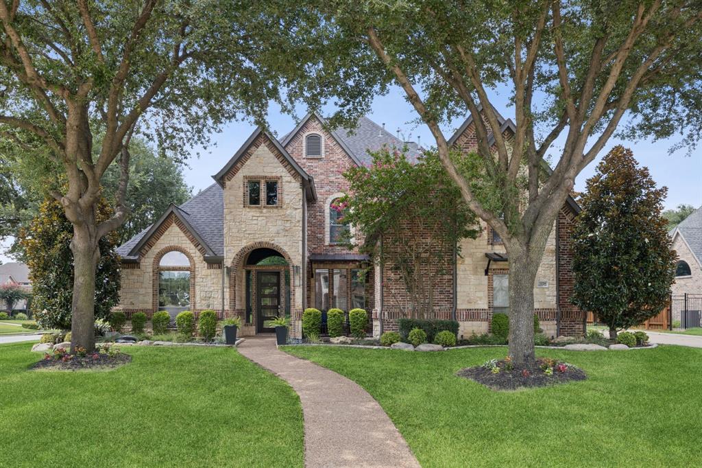 CAROLL ISD  Welcome to this spacious and beautifully designed 4-bedroom, 4-bath home offering the perfect blend of comfort, functionality, and elegance within Cannon Homestead subdivision. With two bedrooms located upstairs and two down, this versatile floor plan provides ideal space for both privacy and family living. Large game room and separate media room - perfect for entertaining or relaxing. The new gourmet kitchen features built-in cabinets, new Quartz countertops, new backsplash, new dishwasher, island and a walk-in pantry, making it a dream for any chef. The luxurious primary suite includes a sitting area, a spa-like ensuite bath with a separate shower, and a generous walk-in closet. Enjoy the backyard with mature trees for shade, sparkling pool-your private outdoor oasis! This home truly has it all-style, space and comfort.
