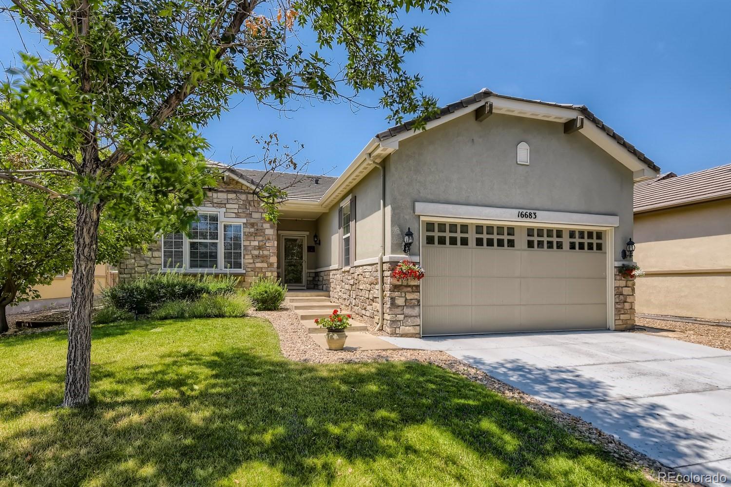 Lovely Home in Anthem Ranch, an Award Winning 55+ Neighborhood Designed for an Active, Healthy, Relaxed Lifestyle!  Enjoy One Floor Living with 2 Bedrooms Plus an Office/ Flex Room, and an Open Floor Plan Including a Beautiful Kitchen with Granite, Large Island, Pantry and Ample Cabinet Space (All Appliances Included), Hardwood Floors Throughout!  Additionally, there's an Eat In Kitchen and Living Room, Gas Fireplace, and a Sliding Door that Opens to a Trex Deck, a Perfect Spot for Morning Coffee.  The Primary Bedroom Suite is Full of Natural Light and Boasts a Large Walk-in Closet and Granite in the Bathroom.  The Secondary Bedroom is Separated from Primary, Offering Privacy and Private Access to a 2nd Bathroom Including Granite as well.  Find a Crawl Space Complete with a Concrete Floor, Plus Mature Landscaping with a Sprinkler System Surrounds the Home.  Live It Up with the Amazing Amenities that Anthem Offers, Including a Resort-Style Rec Center & Clubhouse, Complete with Pool Fitness Center, Tennis, Pickleball, Volleyball and Shuffleboard Courts, As Well As, 22 Parks Near By and 48 Miles of Trails!  Close to Shopping, Restaurants, I-25, Denver, DIA and Boulder.  WELCOME Home!