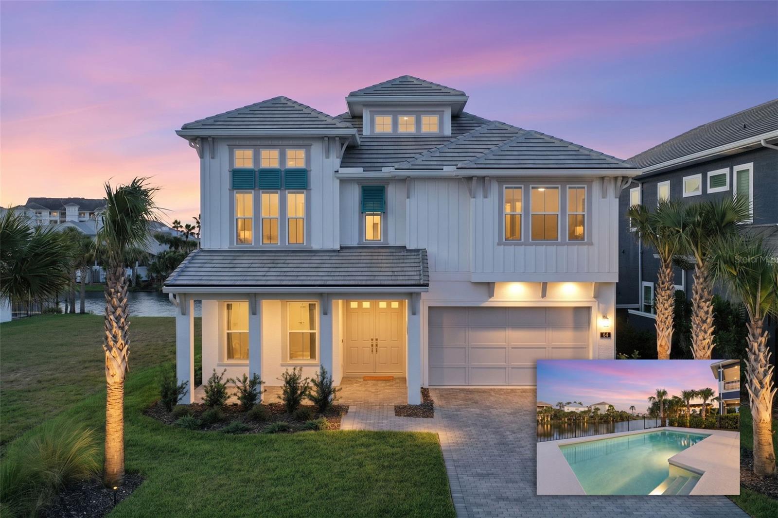 Welcome to this exceptional brand-new custom-built coastal estate located within the highly sought-after gated oceanfront community of Cinnamon Beach, where modern luxury, refined craftsmanship, and effortless living come together in perfect harmony. Offering 6 spacious bedrooms and 4 beautifully designed bathrooms, this residence delivers the ideal blend of elegance, comfort, and versatility.Step inside to discover an expansive open-concept floor plan filled with natural light, soaring ceilings, designer finishes, and thoughtfully curated details throughout. The gourmet chef’s kitchen serves as the centerpiece of the home, showcasing sleek custom cabinetry, premium stainless steel appliances, an oversized center island, and abundant prep and storage space — perfectly designed for both intimate gatherings and large-scale entertaining.The living and dining spaces flow seamlessly together, creating an inviting atmosphere that is both sophisticated and relaxed. Dramatic collapsing sliding glass doors disappear completely, blending the indoor and outdoor living spaces into one breathtaking coastal retreat.Outside, the expansive covered lanai overlooks your private resort-style pool and tranquil water views, offering the perfect setting to unwind while enjoying refreshing ocean breezes and Florida’s year-round lifestyle.The luxurious primary suite is a true sanctuary, featuring a spa-inspired bath complete with a soaking tub, oversized walk-in shower, dual vanities, and elevated designer finishes throughout.Located just steps from the beach and Cinnamon Beach’s exceptional resort-style amenities, residents enjoy access to oceanfront pools, a fitness center, clubhouse, game room, seasonal grille, and direct beach access — all within one of Palm Coast’s premier coastal communities.Beautifully designed for the way you live, this exceptional property is perfectly suited as a full-time residence, luxury vacation home, or premium short-term rental investment opportunity. Schedule your private showing today and experience coastal luxury at its finest!