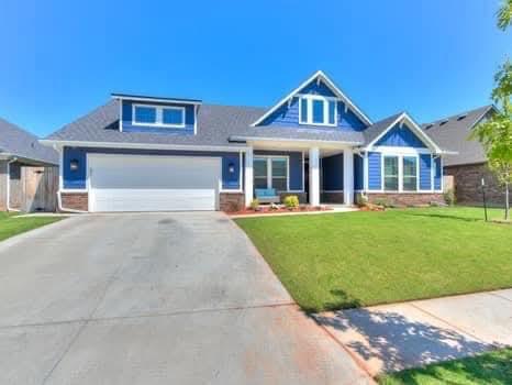 House can come with furniture at $3495. Stunning 4-bedroom, 2.5-bath home in The Reserve at Valencia, offering upscale finishes and a thoughtfully designed layout throughout. Each bedroom features a walk-in closet, while plantation shutters and soaring ceilings create a bright, refined feel. The chef’s kitchen is equipped with built-in stainless steel appliances, a 5-burner gas cooktop, custom soft-close cabinetry, and a large center island that flows seamlessly into the dining area with a built-in buffet—perfect for both everyday living and entertaining. The spacious living room showcases a striking wood-beamed cathedral ceiling, built-in cabinetry, and a cozy fireplace. The primary suite is generously sized with abundant natural light and a spa-inspired bath complete with dual sinks, a garden soaking tub, walk-in shower, and an oversized closet with direct access to the mudroom and laundry room. Enjoy outdoor living on the large covered patio overlooking a fully fenced, level backyard with a gas grill hookup. Additional features include an extended 25’ deep garage ideal for larger vehicles, in-ground storm shelter, Tesla charging plug, sprinkler system, and a permanent exterior lighting system for year-round ambiance. Located in the highly desirable Reserve at Valencia, residents enjoy exclusive access to a community pool, stocked ponds, splash pads, playgrounds, and walking trails. Conveniently situated near major highways, the turnpike, shopping, dining, and entertainment, all within the award-winning Edmond School District. Small pets are allowed with pet fees.