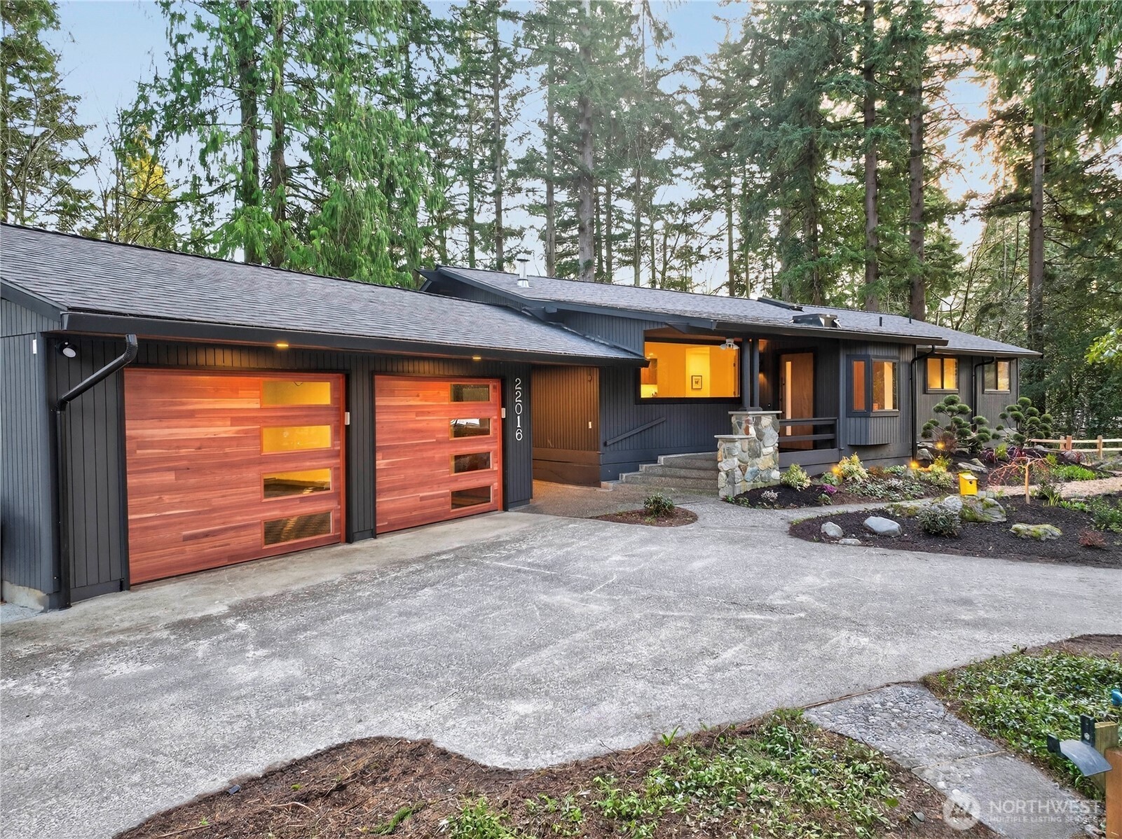 [Welcome to Vine Haus '60!] A Brand NEW Northwest Mid-Century renovation with modern & timeless features showcased with the peaceful backdrop of a serene nature scape on 2.5 private acres. Spacious, light, and airy with a warm embrace. The main floor with vaulted ceilings offers one-level great-room living with wide-plank floors, walls of windows, skylights, and a gas fireplace feature wall. Thermador kitchen is a dream w/walnut cabinets, honed quartz with a waterfall island + pantry. The bedroom wing features a serene primary suite w/ walk-in closet, greenbelt views & deck access. Crafted for effortless enjoyment & calm reconnection. Private en-suite features heated terrazzo floors, a floating dual vanity, walk-in shower, and a bidet. The daylight walk-out basement w/ exposed beams offers the perfect ADU experience w/ separate entry, AC, 2nd kitchenette, 2nd Laundry, 2nd Primary, 2nd den/office, Private bath, dining, + yoga /flex room. Purposeful design with layers of contentment & harmony balance to honor the MCM heritage with seamless connection and understated luxury. Red cedar, Rhodies & countless native plantings offer easy-maintenance & a year-round color show with an exceptional bird-watching habitat that will rejuvenate your spirit & perspective. Reflection pond & native protected area further guarantee privacy. Circular drive + RV|Toy|Boat space. Permit-Ready DADU + subdividable opportunity = built-in equity. Easy to shops, dining, and freeway access. Pre-Inspected!