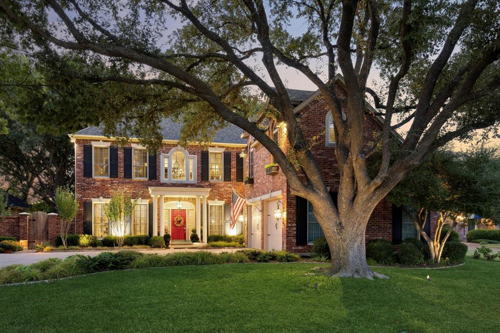 Timeless elegance meets effortless livability in this custom-built traditional home, ideally situated on a 79 x 194 lot in the heart of the White Rock Elementary neighborhood. Overlooking the rolling greens of Flag Pole Hill, the residence showcases exceptional craftsmanship and thoughtful detail throughout—from gleaming hardwood floors and refined crown molding to the inviting den with a wood-beamed ceiling and French doors that open to the backyard retreat. Outdoor living is elevated with a covered patio featuring a cozy fireplace, a classic rectangular pool, and an expansive turfed play area designed for both beauty and function. Meticulously curated landscaping and ambient outdoor lighting create a serene setting day and night.Inside, every bedroom offers a private en suite, while a generous playroom and dedicated office provide flexible spaces for work, relaxation, and entertaining. With a gracious floor plan and enduring design, this home is a rare blend of comfort, character, and timeless appeal.