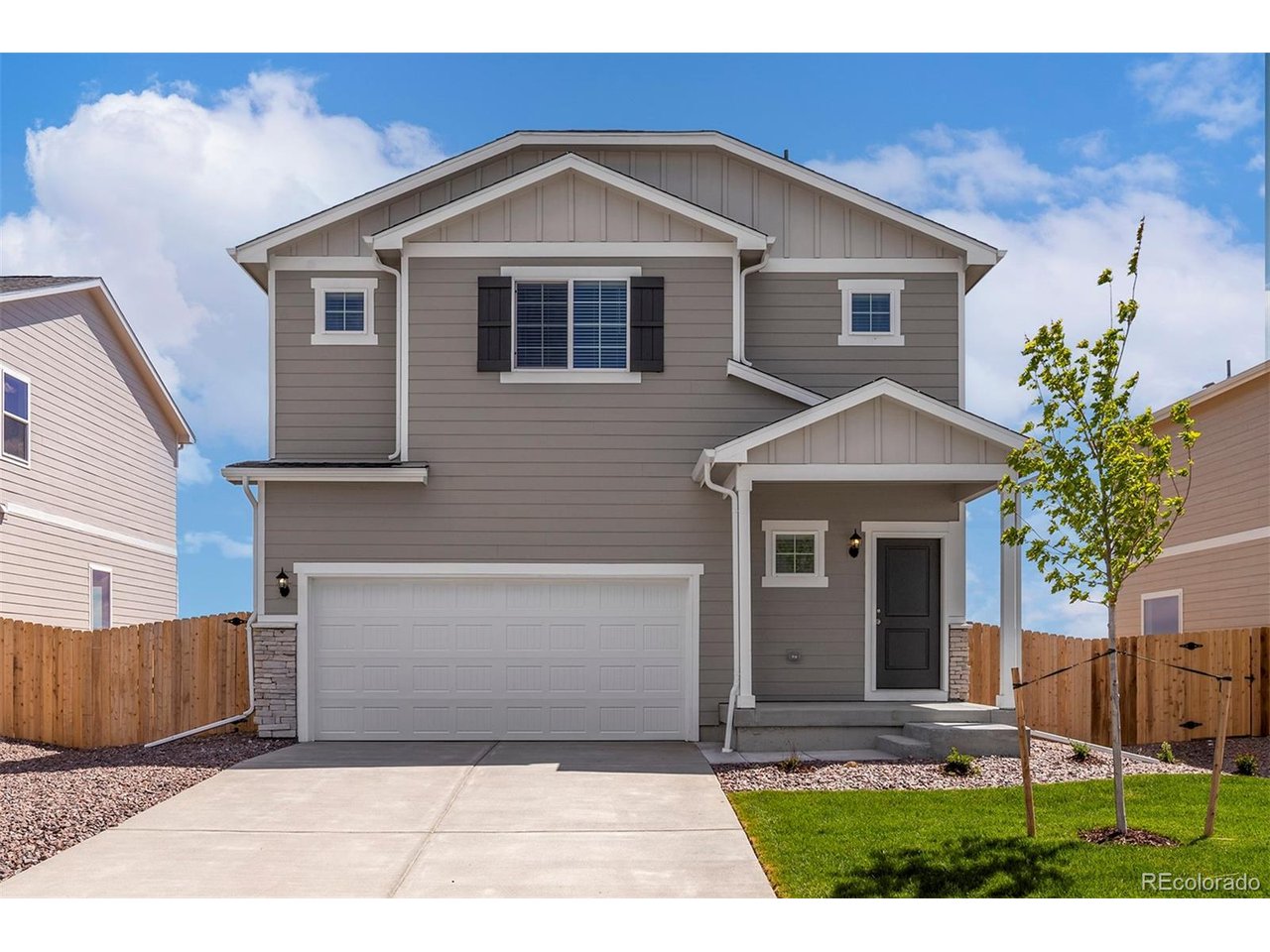 Designed with everyday living in mind, this two-story home offers plenty of space to gather, unwind, and make the home your own. The open floorplan allows for endless activity and entertainment, while the chef-ready kitchen features beautiful quartz countertops, a spacious island, a full suite of Whirlpool appliances, and a large walk-in pantry. Just beyond the kitchen, the dining area opens to the sprawling backyard, making it easy to take meals, entertaining, or quiet evenings outside. A spacious foyer and convenient powder bath complete the main level.Upstairs, the primary suite provides a comfortable place to recharge, with an attached bath featuring a step-in shower, soaking tub, and generous walk-in closet. Three additional bedrooms and a full bathroom offer plenty of room for family, guests, or a home office, while the versatile tech space creates an extra spot for working from home, homework, hobbies, or whatever fits your routine.Enjoy beautiful mountain and plains views, nearby parks and sports fields, the Bennett Recreation Center, splash pad, skate park, and easy access to shopping, dining, and everyday essentials just minutes from your doorstep. Opportunities to own a brand-new, energy-efficient home in Bennett Ranch are limited. Make this your new home today, located in Bennett Ranch with parks, walking trails, playgrounds, and easy access to I-70, DIA, and Downtown Denver!