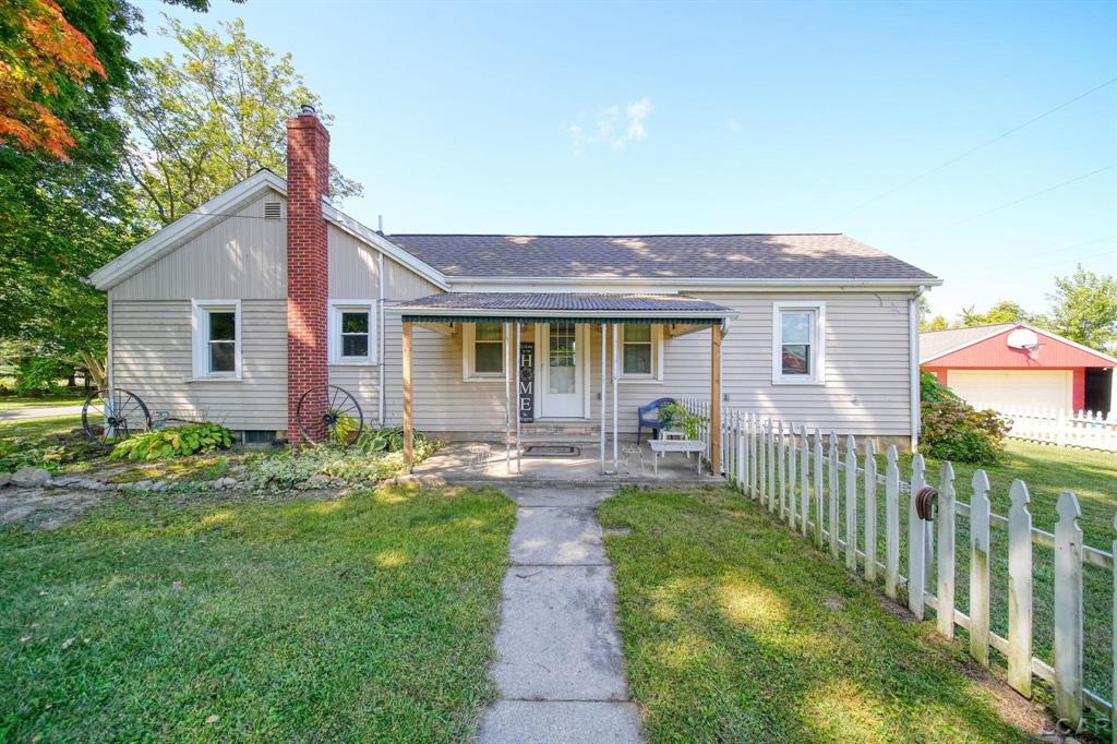Welcome home to a stunning farmhouse sitting on 45.5 acres in Madison Township! This home has been beautifully renovated from top to bottom, with a newer roof, well, A/C, windows, flooring, cabinets, appliances, and more! The vaulted ceilings, and wood beams add to the old farmhouse charm! Outside offers a 2-car garage with a lean-to, fenced yard, and trails to the back private pond! Don't miss out on your chance to own a one-of-a-kind secluded paradise!