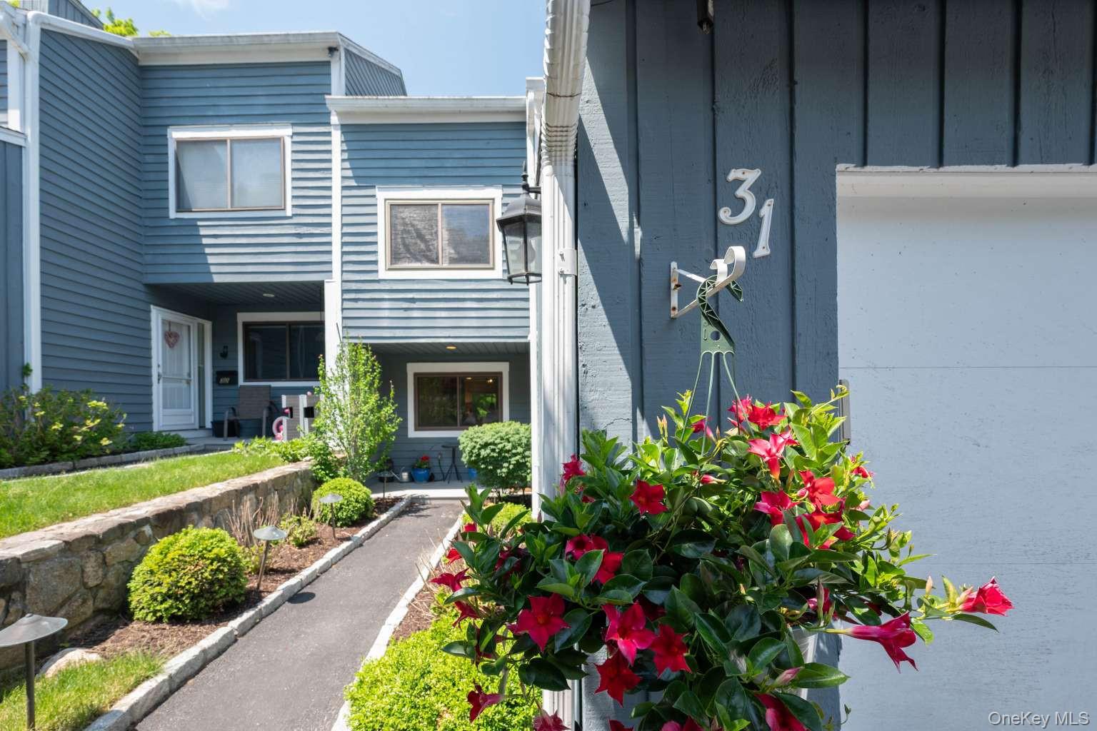 Light & bright townhome in sought after Timber Ridge. Wide-plank hardwood floors (engineered) High end Bosch kitchen appliance suite, dual fuel range, quartz counters & farmhouse sink. Open floor plan, 2 electric fireplaces. Primary suite w/ walk-in closet, add’l closet & ensuite w/walk-in shower. Downstairs den w/ walk-out slider + 400+ sq ft storage. Tree-canopy deck & upgraded landscape lighting 1-car garage. Bosch gas HVAC & Navien tankless water heater (both 2022). Heated pool, cul-de-sac,12+ guest parking. 2 blocks to Leonard Park: trails, tennis, volleyball, baseball, disc golf, playground. Under 1 hr. to NYC on MetroNorth. Pre-approval or proof of funds required for showings.