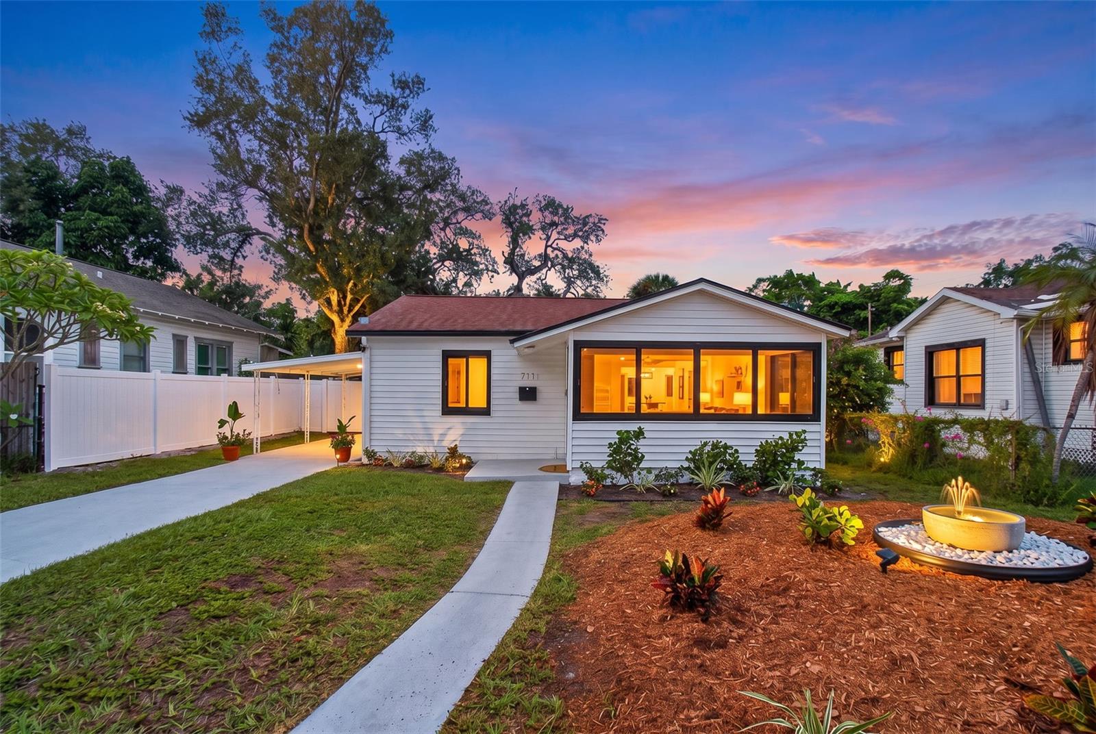 Welcome to 711 19th Avenue South, a beautifully remodeled 2-bedroom, 2-bath home on a charming red-brick street just 2 miles from vibrant Downtown St. Petersburg.Move-in ready and thoughtfully updated, this home features a stylish kitchen with granite countertops and stainless-steel appliances, tastefully renovated living spaces, and an impressive oversized primary bathroom with a luxurious feel. Major improvements include a new A/C and air handler, newer windows, new landscaping, 200AMP panel, and a new white vinyl privacy fence.Enjoy a private fenced yard perfect for relaxing, entertaining, pets or play. A brand-new Samsung washer and dryer are included, and additional furnishings are negotiable.The location is a standout—Lassing Park and the Tampa Bay waterfront are just several blocks away, while a nearby community center offers a large children's playground and additional recreational amenities. Downtown St. Petersburg's restaurants, shopping, arts and entertainment are approximately a 7-minute drive away.Beautifully updated, conveniently located and truly move-in ready, this home delivers the St. Petersburg lifestyle buyers are looking for.Vacant and easy to show.