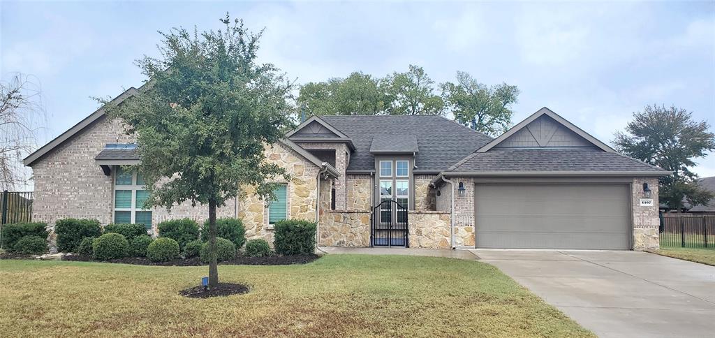 Corner lot with a 3-car garage, charming front courtyard, and a serene pond view on the side of the house!  Rare to find one story house with stunning 4-bedroom, 3-bathroom home is situated on a spacious 0.38 acre lot in the highly desirable master-planned community of Anna Town Square. The home features hardwood floors in the entry, dining, and living areas, all the bedrooms with ceiling fan and walking closets, a generously sized kitchen with abundant counter and cabinet space, and a massive game room perfect for entertaining. Enjoy outdoor living with a large covered back patio overlooking the expansive backyard. Don’t miss out on this exceptional opportunity!