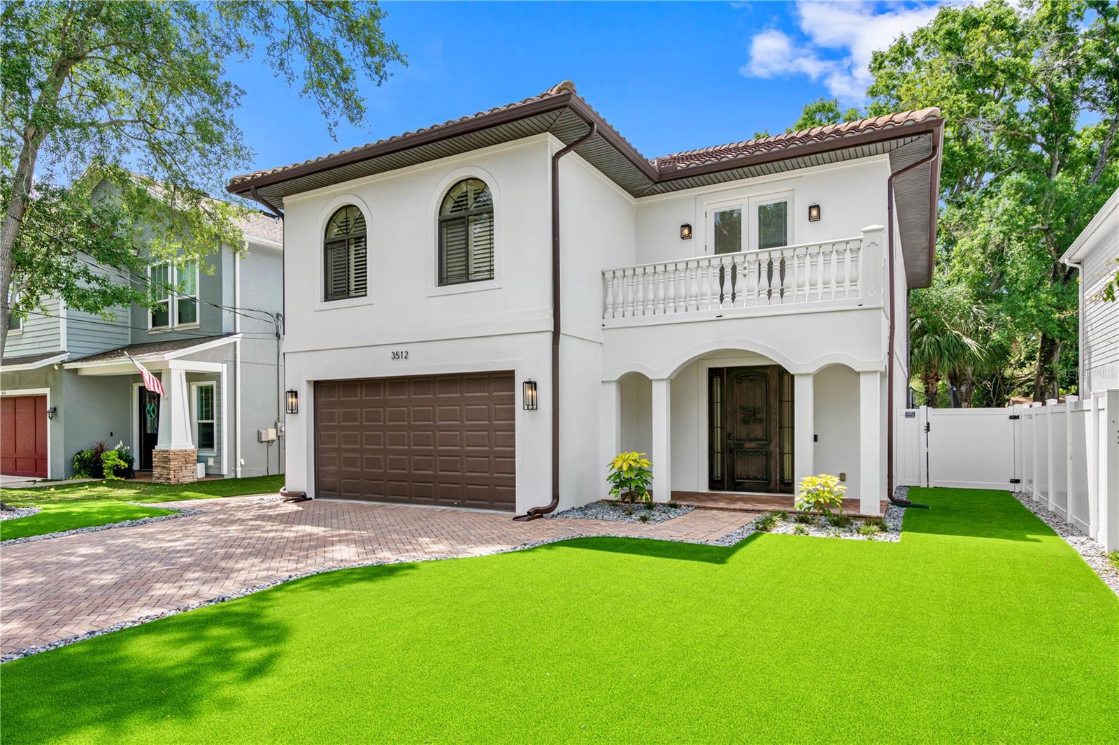 Welcome to 3512 San Juan, a beautifully updated home that perfectly blends modern style with sophisticated charm. Extensively renovated in recent years, this light-filled residence showcases a stunning kitchen with contemporary finishes, custom family room built-ins, new flooring throughout, upgraded designer lighting, and custom window treatments. The oversized primary suite (upstairs) will impress with its expertly renovated bathroom, dual walk-in closets, and a cozy terrace perfect for a cup of coffee or evening cocktail. Also upstairs are three additional bedrooms, one of which is a junior suite with an en suite bathroom. Head outdoors and enjoy a private backyard with low maintenance brick pavers, turf, a new fence for added privacy, and new exterior lighting. With its bright, airy atmosphere and cohesive modern vibe, this home is turnkey ready. Zoned for Roosevelt, Coleman, and Plant, the home is centrally located to all that Tampa has to offer, including Bayshore Blvd, Hyde Park Village, TGH, Tampa Airport, and the sandy beaches!