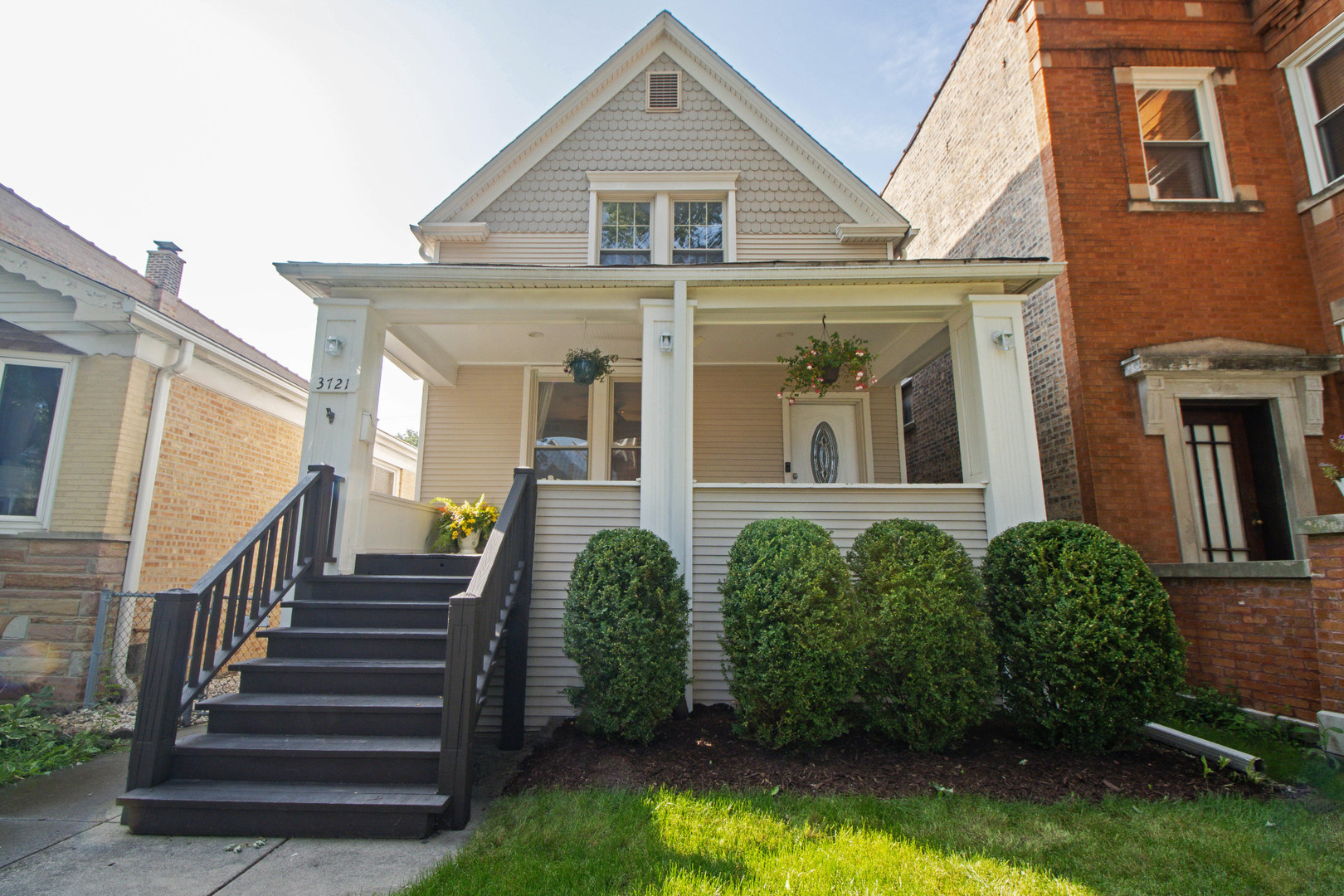Welcome to 3721 W Eddy St - a large and charming house on a tree-lined Avondale Street that checks all the boxes. This well-maintained updated home features 3 bedrooms (all on the 2nd floor) and 2 1/2 bathrooms (1 full bath on the main level, 1 recently updated full bath on the 2nd floor with separate jacuzzi air tub and steam shower and stylish vanity, and a half bath in the basement), a welcoming proper entry foyer, large bright separate living and dining areas, a spacious modern kitchen with plentiful cabinetry, lots of prep space, & all stainless steel appliances, and a roomy main-floor family room with a wall of south-facing windows. The basement also has a finished rec room (space for play or work), a utility room with washer-dryer & sink, and lots of space for storage. Additional highlights include original hardwood flooring, pretty front staircase with charming 2nd floor landing (stained glass), central AC, gas/forced air heat, big abundant windows throughout to bring in the breeze, and a private fenced back yard/garden. You have a front porch (perfect for sitting in rocking chairs and watching the world go by) AND a back deck (great for growing vegetables, sunning, and sipping cocktails under twinkly lights on a warm fall evening). At the rear of the property is a 2-car detached garage with yard-adjacent party door. 5 min walk to the Addison blue line stop, 5 min drive/25 min walk to Grayland Metra, very easy access to 90/94. A comfortable oasis in the midst of convenient city neighborhood living.
