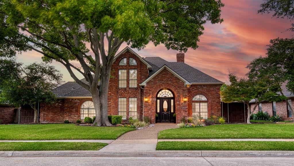 Nestled beneath a stately mature tree, this charming two-story brick home offers nearly 3,000 sq. ft. of comfortable living in the heart of central Plano. With 4 bedrooms, 3.1 baths, 2 living & 2 dining areas and a sparkling pool and spa, it’s the perfect home for everyday living. Step inside to find beautiful custom finished hardwood floors and a warm, inviting family room featuring a floor-to-ceiling brick two-sided fireplace with a handsome coffered wood ceiling. A dedicated den with built-ins and a wet bar creates an ideal place for gatherings or cozy evenings. The kitchen boasts rich cabinetry, granite countertops, stainless steel appliances, and easy access to the courtyard patio just off the flex space. A second outdoor living area offers a backyard retreat with pool and spa, surrounded by a wood privacy fence. The spacious primary suite is tucked away for privacy, while secondary bedrooms are well-appointed for family or guests. A separate laundry room, downstairs powder bath and a 3-car garage with epoxy flooring add convenience and functionality. Home's interior freshly painted including walls, trim, doors and cabinets. Exterior front door painted with new hardware. 3-car garage textured and painted with new epoxy flooring. Tall privacy fence power washed and stained. Freshly landscaped with new mulch and flowers. Located in a highly regarded Plano neighborhood with no HOA, just off Coit & Parker, this home offers easy access to top-rated Plano ISD schools, shopping, dining, and major commuter routes. A rare find with character, updates, and a two lovely outdoor areas on a beautiful tree lined cul-de-sac lot!