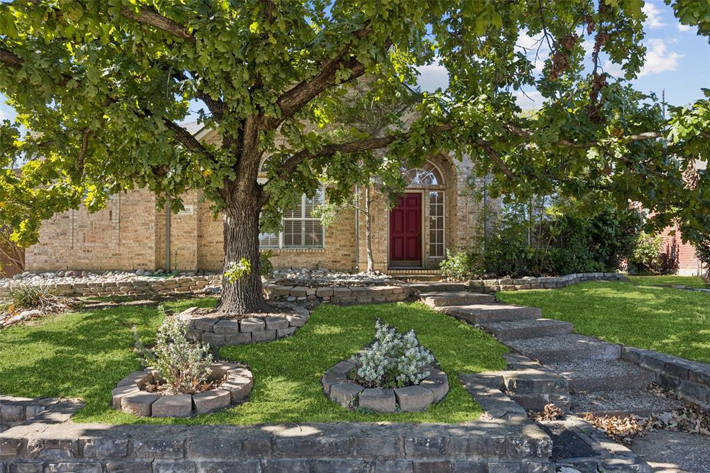 Beautifully maintained 3-bedroom, 2.5-bath Irving home featuring a spacious one-level layout filled with natural light! You and your guests are warmly welcomed the moment you enter. The inviting living room with a stately fireplace and soaring vaulted ceilings sits at the heart of the home. An elegant formal dining room and a private home office provide ideal spaces for entertaining and productivity alike. The large eat-in kitchen offers a breakfast bar with seating, built-in appliances and side by side stainless steel refrigerator, ample storage space, and a bright breakfast nook perfect for casual dining. The serene primary suite boasts a spa-like ensuite bath with dual sinks, an impressive shower, and a large walk-in closet—offering a truly European spa experience. Spacious secondary bedrooms and a beautifully updated bath provide comfort and flexibility for guests. Fresh interior paint enhances the home’s welcoming atmosphere, while the thoughtful one-level design creates a seamless flow throughout. The oversized garage includes a dedicated workshop area, ideal for projects or extra storage. Expansive backyard oasis! A new shed with electricity adds convenience and versatility, while the patio offers the perfect spot to relax or entertain. With its curb appeal, bright and airy interiors, and endless possibilities outdoors, this elegant home truly has it all! 3D Tour available online.