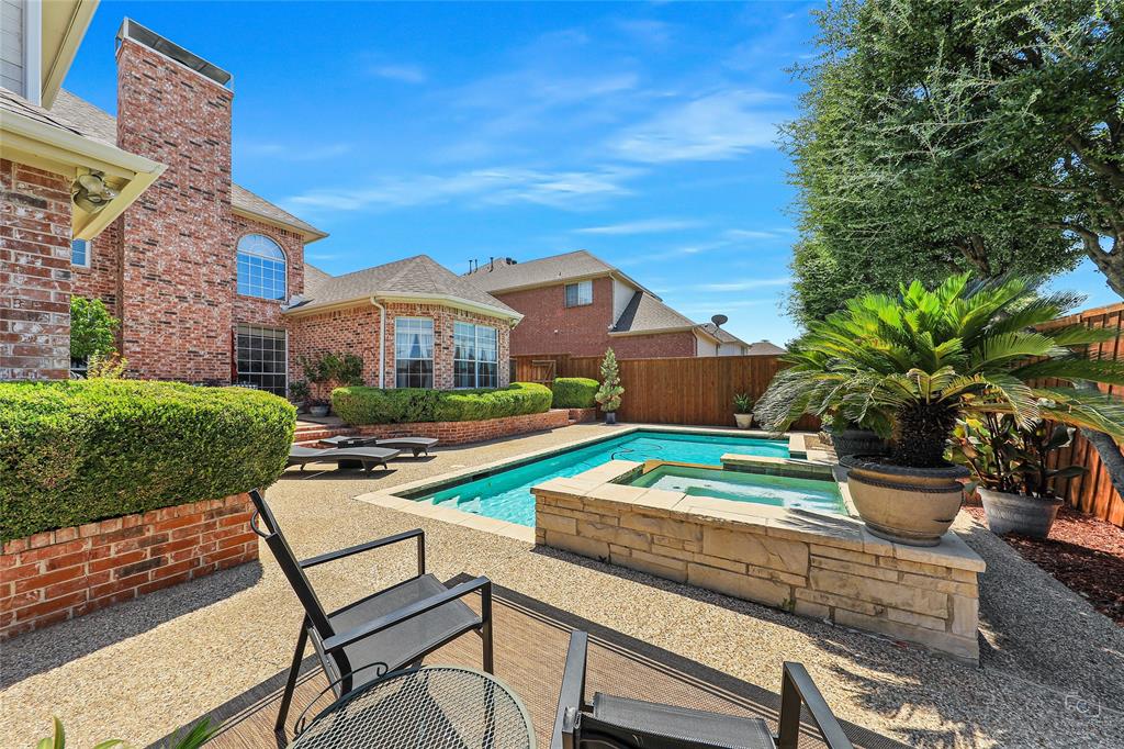 Wow! Start packing! Stately casual elegance in the heart of Plano! Custom one owner home shows well!  Ideal for entertaining with its open floor plan! Welcoming foyer with split formals and a sweeping staircase!  Lots of options with this floorplan. Primary suite on the first level with three additional bedrooms, two baths, and a game room upstairs. Soaring ceiling in your grand living area with a double mantle gas start fireplace and large windows to views of your private back yard oasis!  Ideal powder – pool bath for easy access to outdoor entertaining!  The spacious kitchen (plumbed for gas) has an 11 ft serving bar, an island, large pantry, and a generous amount of cabinets and counter space!  Large Breakfast area! The primary suite features a tray ceiling and bay windows with pool view.  The large ensuite bath features: separate vanities (one with a desk), shower, jetted garden tub, linen closet and a generous walk-in closet!  Enjoy your spacious patio and outdoors with a custom Foley pool-spa – privacy fence and 2 gated side yards - ideal for pets or a nice garden!  Don’t miss the extra storage in your oversized garage!  Laundry room with a stainless sink, storage closet, and custom pet door!  Sought-after elementary nearby and an ideal location for dining, shopping, and entertainment make this a must-see! Fabulous established neighborhood ..well cared for one owner seller who had this home built - and taken care of! If you are truly looking for a good investment to add to your Real estate portfolio or home ownership this is worth viewing and considering !  Low maintenance exterior with a beautiful pool and privacy fence !  Easy access to tollway - PGB Turnpike - I75 to --Major airports  DFW or Love Field ...