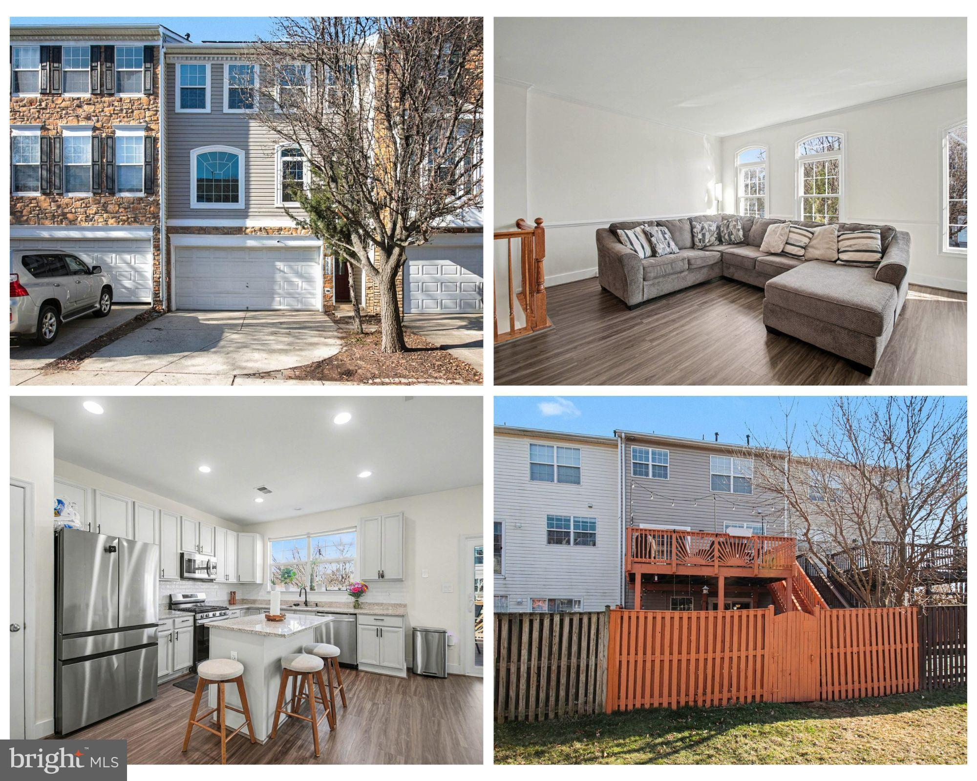 Beautiful 3-level townhome in a prime Loudoun County location, just minutes from Dulles Airport, shopping, dining, and commuter routes. This spacious home offers nearly 2,200 finished square feet with an open-concept main level, perfect for everyday living and entertaining. The kitchen flows seamlessly to a large deck overlooking a fully fenced backyard, creating an ideal indoor-outdoor living space. The home features 3 bedrooms, 2.5 baths, and a flexible lower level with a full bath rough-in plumbing ready for a future 4th bedroom with full bath. Recent updates include a newer roof (3 years old) and updated main-level windows. The attached 2-car garage and ample visitor parking add everyday convenience. Visitor parking very close by.   Solar panels will convey with the home and will be fully paid off by the seller at closing, making the new owner's monthly energy costs extremely low and providing long-term savings. This home combines space, location, and efficiency, an excellent opportunity in one of Loudoun County’s most desirable areas.