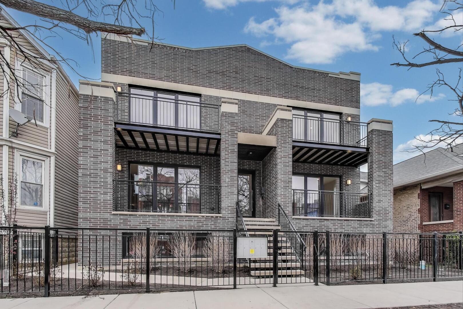 All Brick and High-Quality New Construction in Prime Avondale location, by Masonry contractor/ Builder with 25+ years of experience. Located on a tree-lined street, this boutique development on a double lot, offers a blend of comfort and style in a tranquil setting. This 3 beds 2 baths Penthouse Unit is featuring private rooftop deck along with a spacious front balcony, sleek design and attention to detail. Custom finishes throughout, an open kitchen with a large island with waterfall edge and premium Bosch appliances, top-quality floor to ceiling flat panel cabinets, pantry closet, tons of storage, hardwood floors, solid core doors, quartz countertops and oversized European multi-position windows that admit Tons of natural light...makes this home truly rear find and Great Value for the space and location. Perfectly located just about 0.5 mile from CTA Blue Line and local stores, restaurants, gyms nearby and easy access to I 90/94. Garage parking is included in price.  Pictures of Unit 2S but represent the same finishes.