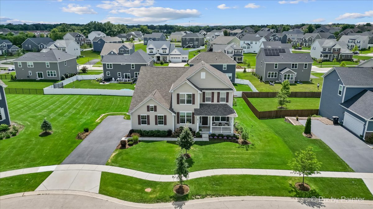 Beautifully upgraded 4BR, 2.5BA home in Highland Woods' Chasewood neighborhood with over 3,300 sq. ft. plus a an open, finished walk-out basement (bath rough-in). North-facing lot with a sunny south-facing backyard & TimberTech deck. The first floor offers a versatile flex room, perfect for a home office or den, along with a bright sunroom-an upgraded option the homeowners added to enhance natural light and living space. Features include engineered hardwood floors, quartz countertops & backsplash, and a 3-car tandem garage. Luxury upgrades: Hunter Douglas automated window treatments, Tesla wall charger, Nest smart home system, premium whole-house humidifier, upgraded 5" baseboards. Energy-efficient living with FULLY PAID solar panels. What makes Highland Woods so desirable? What makes Highland Woods so desirable? Living in this community isn't just about having a place to live-it's an exceptional experience. Residents enjoy a clubhouse, fitness center, pool, splash pad, parks, scenic trails, and even an elementary school right within the neighborhood, all served by highly regarded School District 301.