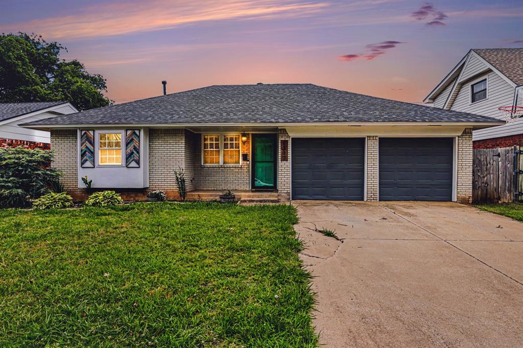 Nestled in the sought-after Moore School District, this charming 3-bedroom, 1.5-bathroom home offers an ideal blend of comfort and convenience! Step inside to a generous living room just off the main entrance that flows naturally into a sunny, eat-in kitchen. The well-designed galley kitchen showcases tile flooring and ample cabinetry, with a direct connection to a dedicated laundry space. Laminate floors bring warmth and character to all three bedrooms, while the primary suite enjoys the bonus of a private bathroom. A centrally located full bathroom serves the home beautifully, complete with a tiled shower and tub combination. The 2-car garage comes equipped with an above-ground storm shelter for added peace of mind. Out back, a generous fully fenced yard awaits — ideal for gatherings, play, or simply unwinding. This move-in-ready gem won't last long! Seller is licensed agent in state of Oklahoma #170512.