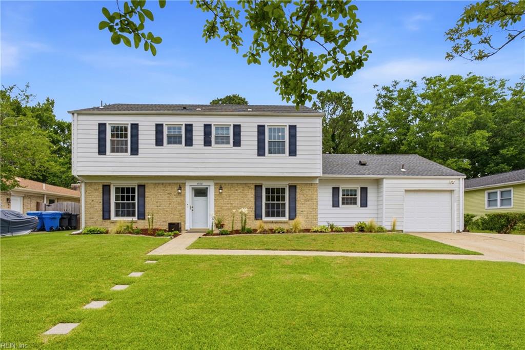 Welcome to 4928 Brandywine Dr in the heart of Virginia Beach! This move-in-ready 4BR/2.5BA home has the big-ticket items already handled: brand new carpet, newer downstairs flooring, water heater & HVAC (one unit) under 5 years, and roof approx 8 years young. The kitchen features KraftMaid soft-close, dovetail cabinetry; the primary bath is refreshed with new cabinets and flooring. Out back, your own basketball court — out front, a driveway that fits up to 5 vehicles. Located right in the heart of Kempsville, you're minutes from every military bases, shopping and dining in Town Center, as well as Kempsville Rec center and Kempsville Golf and zoned for Kempsville Schools! This beauty is ready for you to come fall in love!