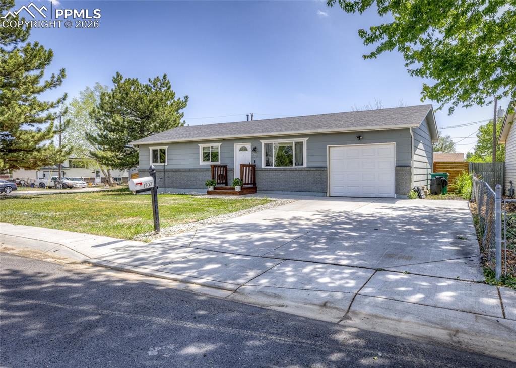 Welcome home! This beautifully maintained property is the perfect opportunity for a first-time buyer or someone looking to downsize. Looking for comfort, convenience, and peace of mind. Conveniently located with quick access to I-25, you’re just minutes from Fort Carson, Pikes Peak State College, shopping centers, dining, and everyday essentials—making your daily routine easy and stress-free.Inside, you’ll find a home that’s been thoughtfully updated so you can move right in. Nearly everything was replaced in the last 5-10 years, including the roof and gutters, furnace, A/C, water heater, appliances, and garage door—giving you confidence and value from day one.Warm, welcoming, and full of charm, this home offers the perfect space to start your next chapter. Whether you're enjoying quiet evenings or hosting friends, the large corner lot provides plenty of room to relax, play, and grow. Step outside to a fully fenced yard featuring a fire pit, storage shed, and space to make your own.Additional highlights include a one-car garage, off-street parking, and a full suite of stainless steel appliances—dishwasher, microwave, range/oven, refrigerator, garbage disposal, and washer/dryer combo—all included for your convenience. No HOA with plenty of space for storage of Boat or Camper.If you’ve been waiting for a home that checks all the boxes without the overwhelm, this is it—simple, solid, and ready for you to make it your own.
