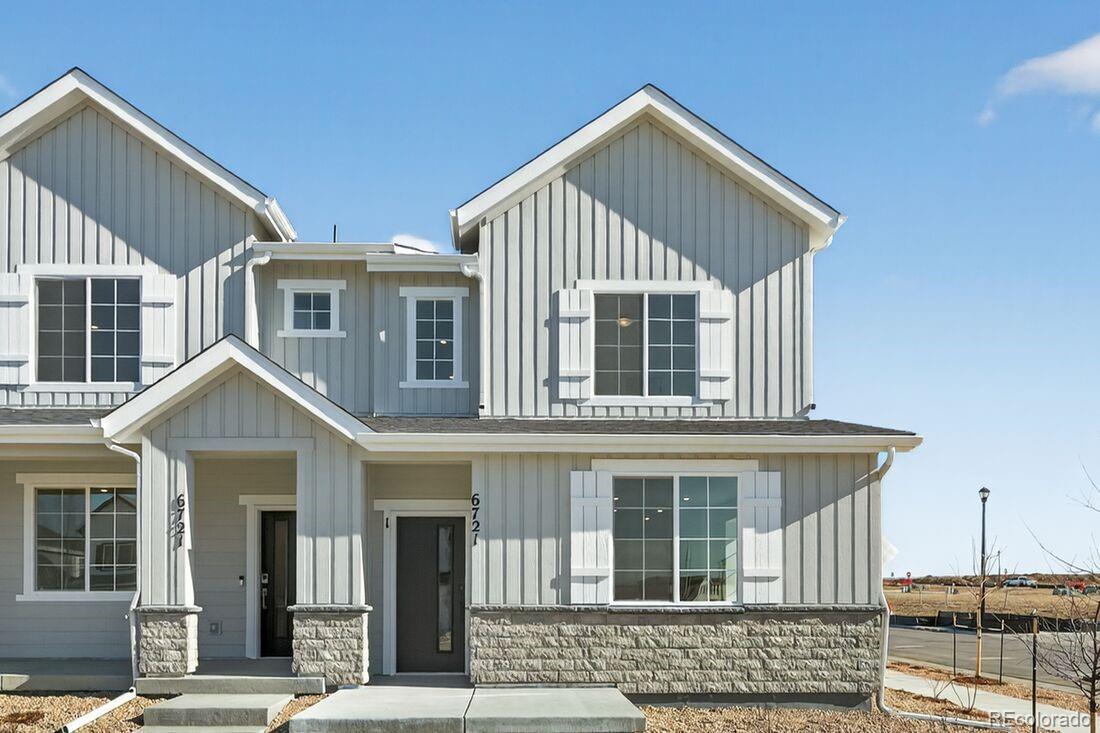 What's Special: Corner Lot | Larger Lot | Garden View | Popular Plan. New Construction – Ready Now! Built by America's Most Trusted Homebuilder. Welcome to The Frontier at 6721 E 148th Drive Unit 1 in Parterre. Step onto the front porch and into a spacious open floor plan designed for modern living. The kitchen features a generous island and pantry, seamlessly connecting to the gathering room and casual dining area—perfect for entertaining or everyday comfort. Upstairs, you’ll find a relaxing owner’s suite with a walk-in closet and a four-piece bath, along with a convenient laundry room, two additional bedrooms, and a full bath. Welcome to Parterre, a garden-inspired community in the heart of Thornton, CO, just off Quebec and near E-470. Now selling in the Westerly Collection, Parterre offers low-maintenance townhomes with gas utility readiness, low HOA dues, and attached two-car garages. Enjoy planned amenities like a recreation center with a pool, pickleball courts, playgrounds, 22 pocket parks, and trails that connect to the Todd Creek trail system. You’ll be close to I-25, Denver Premium Outlets, the South Platte River, and more. With over 140 miles of trails and 2,500 acres of open space, Thornton is the perfect place to thrive. Additional Highlights Include: End Unit. MLS#9551966