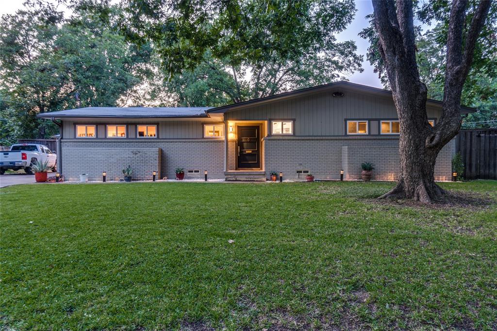 Gorgeous Mid Century modern oasis sitting in the center of Circle with small wooded miniature park in front. Large Living room & open plan formal dining perfect for entertaining & quality time with wall of windows looking on Large backyard with patio, lap pool with attached hot tub spa. Living room has cabinetry & shelving surrounding fireplace with Gas Logs. Hardwood floors with soulful patina in living room & 2 front bedrooms. Primary bedroom with ensuite Bath has 1 walk in closet, and 2 additional closets. Ensuite bath remodeled 2024 with marble tile, porcelain tile, Large shower with frameless glass, rainfall shower head, wall shower head and wand, capable of all being used simultaneously, dual vanities, Mirror with vanity lighting, backlighting, and defogger, and also luxury heated bidet with heated toilet seat. Windows in 2 front bedrooms and full bathrooms updated 2024. 2nd bedroom with 3 closets. 2nd bath with shower tub combo. Water heater replaced 2024. Kitchen with ample storage, electric convection oven, gas cooktop, attached to charming breakfast room. 3rd bedroom suitable for in-law suite or multi generational home with dual walk in closets and ensuite half bath. Backyard with privacy fence amazing for gatherings or peace. Pool can be converted to salt water with a new salt water cell. Controller for pool and jetted hot tub updated 2024 is wifi connected and can be controlled with an app on your phone. 2 car garage with stylish modern garage door. Greenhouse and shed in side yards.