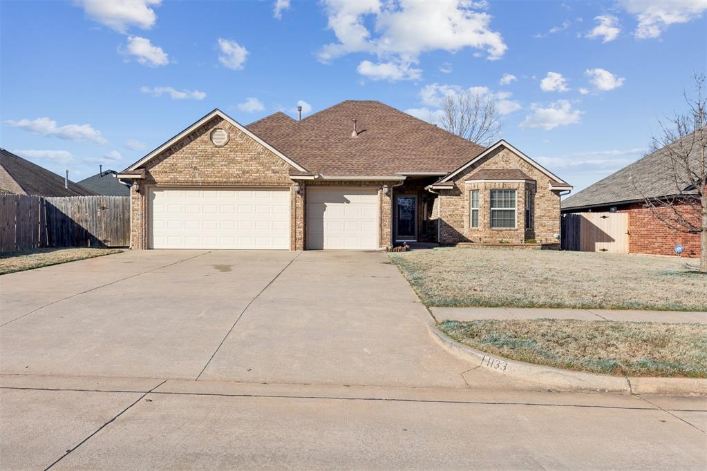 This well-maintained 3 bedrooms with study (or 4 bedrooms) and 2-bath home offers comfort, functionality, and an excellent location. Thoughtfully designed from the semi-open living space to the split floor plan. The 3-car garage provides plenty of space for vehicles and storage. Ample storage is also located throughout the home with a pantry as well as cabinets in the hall, laundry room, and bathrooms. The living room, study, and all bedrooms feature ceiling fans for added comfort and no carpet! The laundry room includes a sink and an additional closet. The home is equipped with full guttering, a home generator, and a garage floor storm shelter for year-round peace of mind. Enjoy outdoor living on the covered back porch overlooking a backyard with a wooden privacy fence—perfect for relaxing or entertaining. Located less than one mile from all of the K-12 schools in the desirable Mustang Schools. Convenient access to the FAA, Will Rogers International Airport, Hobby Lobby headquarters, I-40, and the Kilpatrick Turnpike. This home combines thoughtful features, solid upkeep, and unbeatable accessibility. Contact your favorite agent today to schedule your private showing!