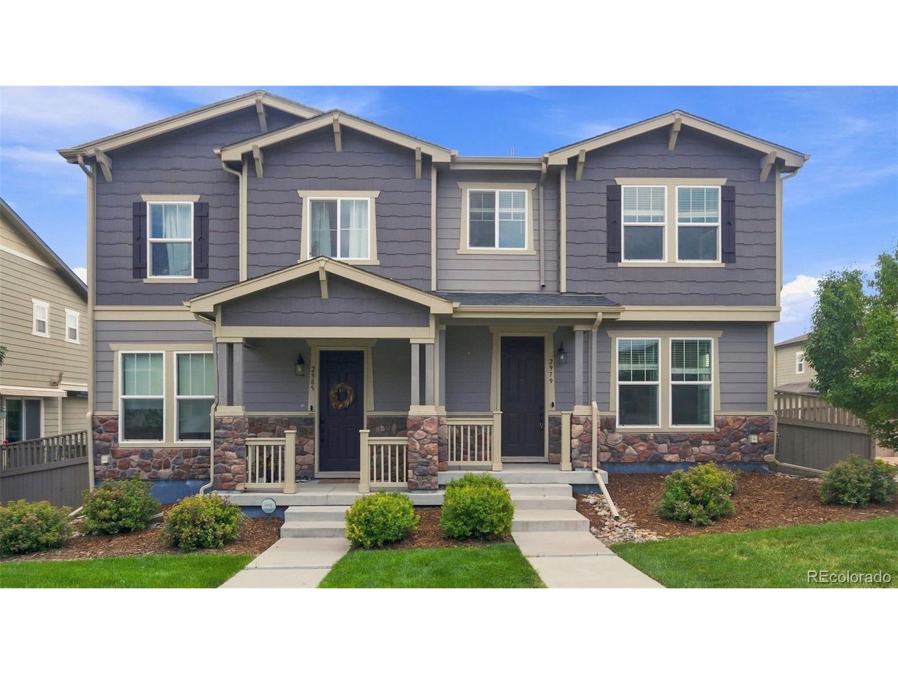 Welcome to this bright and beautifully maintained 3-bedroom, 3-bath paired home in The Meadows of Castle Rock. Offering 1,741 finished square feet, this thoughtfully designed home features an open-concept main level with abundant natural light, spacious living and dining areas, and stylish wood-look plank flooring throughout.The kitchen features white shaker-style cabinetry, dark countertops, stainless steel appliances, a large center island, modern pendant lighting, and a decorative backsplash. Upstairs, the spacious primary suite includes a walk-in closet and private bath with dual sinks and an upgraded walk-in shower with black-framed glass enclosure. Two additional bedrooms, a full bath, upper-level laundry, and a generous loft provide flexible space for a home office, media room, or play area.Enjoy low-maintenance outdoor living with a fenced backyard, artificial turf, and landscaped areas, plus an attached 2-car garage. The Meadows offers community pools, parks, playgrounds, trails, and convenient access to shopping, dining, I-25, and all that Castle Rock has to offer.