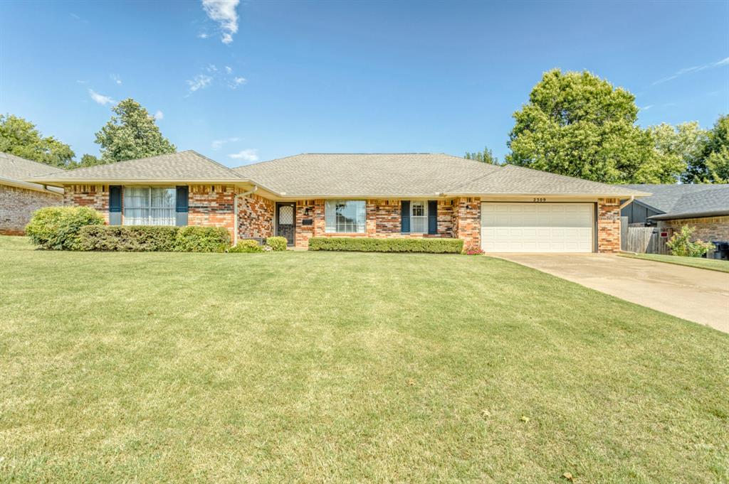 IMMACULATE, 1 OWNER HOME w/ NEW HVAC & ROOF!  Brand-new Trane HVAC system (July 2025) and Class III Composition Roof (August 2025) just installed!  Welcome to this beautifully maintained home w/ 2,670 sq. ft. of thoughtfully designed living space, nestled in one of Northwest Oklahoma City's most established & friendly neighborhoods.  Step inside to find a spacious formal living & dining area as well as an inviting family room featuring rich original wood paneling, a cozy wood-burning fireplace w/ raised brick hearth, built-in bookcases, a wet bar, & a sliding glass door that opens to the large, fenced backyard.  The kitchen is bright & functional, complete w/ ample counter & cabinet space, classic wood cabinetry, a convenient electric double oven and cooktop, a built-in desk, & a sunny casual dining nook. The home also features a roomy laundry area w/extra storage & included washer & dryer.  The primary suite offers generous space, a large walk-in closet, and a private bath w/ double vanities & a standalone shower. The 2nd & 3rd bedrooms share a classic Jack & Jill bathroom w/ a tub/shower combo.  This is a true mother-in-law layout w/ the 4th bedroom on the opposite side of the home, adjacent to a full bath w/ a standalone shower. With built-in bookcases and cabinets, it can also function as a home office or guest suite.  There are abundant storage options throughout: 3 large hallway closets, an entry coat closet, and extra storage in the laundry room.  Enjoy the outdoors w/ a spacious patio & fully fenced backyard, perfect for gatherings, pets, or gardening. Other extras include: leaf filter gutter guards, an in-ground sprinkler system, & a wired security system.  Additional recent updates include: a NEW exterior back door, NEW carpet in the 4th bedroom, & NEW mini-blinds throughout.  (Water heater was installed in 2018) Also included:  2 refrigerators, NEW countertop microwave, and washer & dryer.  Don't miss this opportunity—schedule your private showing today!