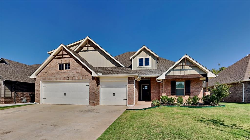 Stunning 4-bedroom, 3-bathroom home in the Waters Addition of Moore, OK, offering thoughtful design and modern finishes. The open living area features a vaulted ceiling and gas log fireplace, while wood-look tile flows through main living spaces and carpeted bedrooms provide comfortable retreats. The kitchen is appointed with stainless steel appliances, a gas cooktop, wall oven, microwave, dishwasher, pantry, white cabinets, and granite countertops. The primary suite includes a double vanity, tiled shower stall, and a walk-in closet. Additional highlights include a large bonus room with a full bathroom, interior laundry room, ceiling fans throughout, a 3-car garage with storm shelter, covered front porch, and a covered back patio with a fireplace overlooking a fenced backyard. Located in Moore Public Schools, this home balances functionality and style. Pets are case by case.Tenant is responsible for refrigerator, washer and dryer.Gas cooktop, wall oven, dishwasher and microwave are included.All residents are enrolled in the Resident Benefits Package (RBP) for $45.00/month which includes renters' insurance, credit building to help boost your credit score with timely rent payments, $1M Identity Protection, HVAC air filter delivery (for applicable properties), our best-in-class resident rewards program, and more! If you already have renter’s insurance, upon acceptance that it meets all lease requirements, the RBP would be $31.05/month. More details upon application.