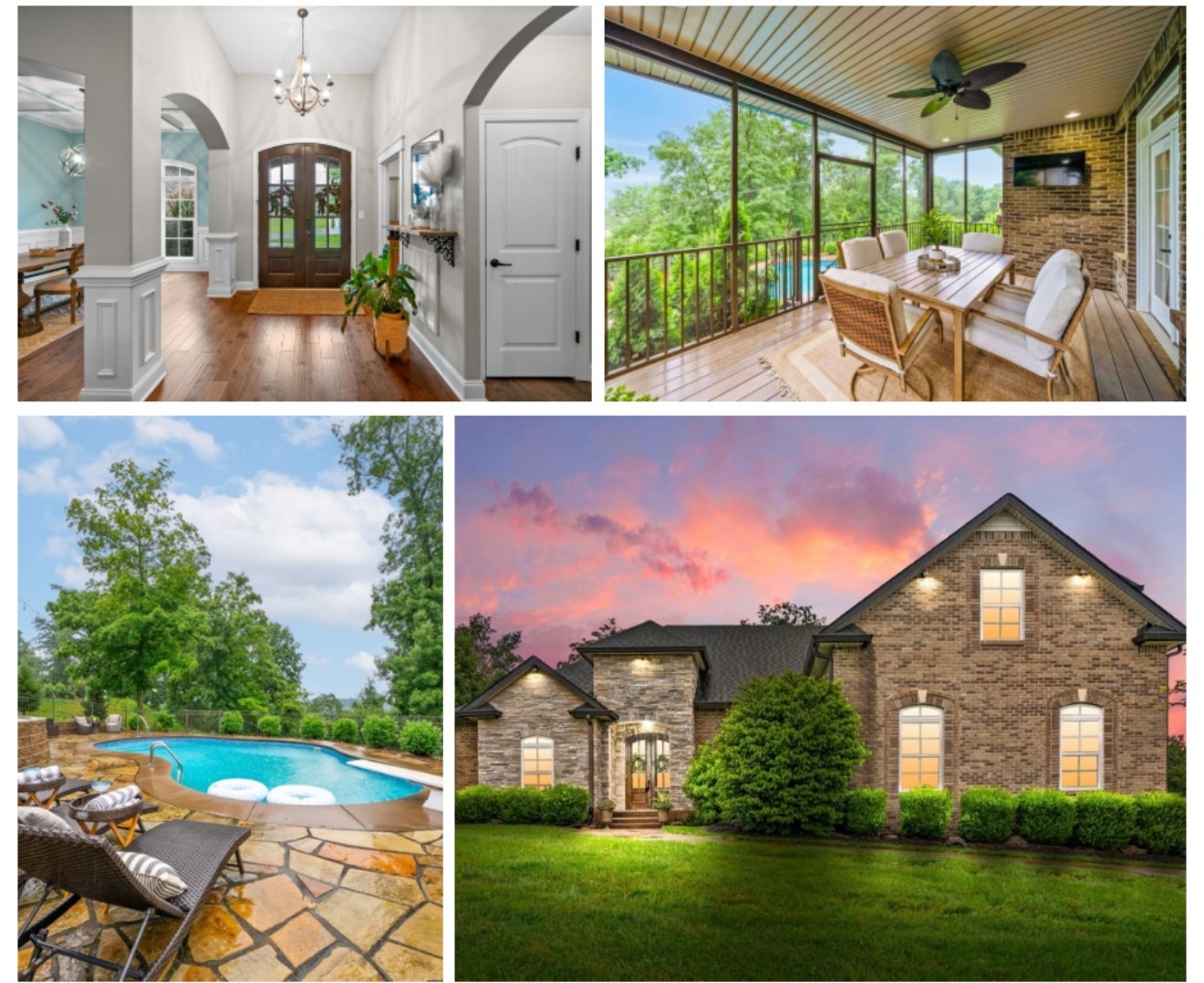 Back on the market with no fault of the seller. MOTIVATED; seller is under contract on another home—PRICE REDUCED $35K FOR QUICK SALE! This stunning all-brick home in the prestigious Bluffs at Bradbury offers elegance, space, and comfort on a sprawling 1.15-acre lot. Featuring desirable ONE LEVEL living with a bonus and flex/office space upstairs, this layout blends style and function.

The heart of the home is a chef’s kitchen with a quartz island, granite perimeter counters, marble bathroom vanities, soft-close cabinetry, pull-out pantry drawers, and a beverage fridge. Natural light pours into the spacious living area, accented by a stone fireplace, hardwood floors, and French doors leading to your backyard retreat.

The private primary suite offers a spa-like bath with soaking tub, tiled shower, double vanities, and a huge CUSTOM closet. Bonus room upstairs includes blackout CUSTOM natural shades—ideal for media or play. Laundry room with built-ins, double sink, and folding area is conveniently located on the same level as all bedrooms.

Step outside to your private POOL oasis featuring an 8’ deep, heated inground POOL with LED lighting, flagstone decking, a SCREENED porch with WeatherTech decking, CUSTOM flagstone fire pit, and invisible dog FENCE. The RED RIVER borders the back of the property—perfect for kayaking, fishing, or relaxing by the water. Enjoy breathtaking scenic views and beautiful sunsets from your own backyard.

Additional upgrades: shiplap accents, stamped concrete walkway, and thoughtful details throughout. NO HOA! This home offers a rare blend of privacy, luxury, and flexibility—ready for its next chapter. Don’t miss your chance!