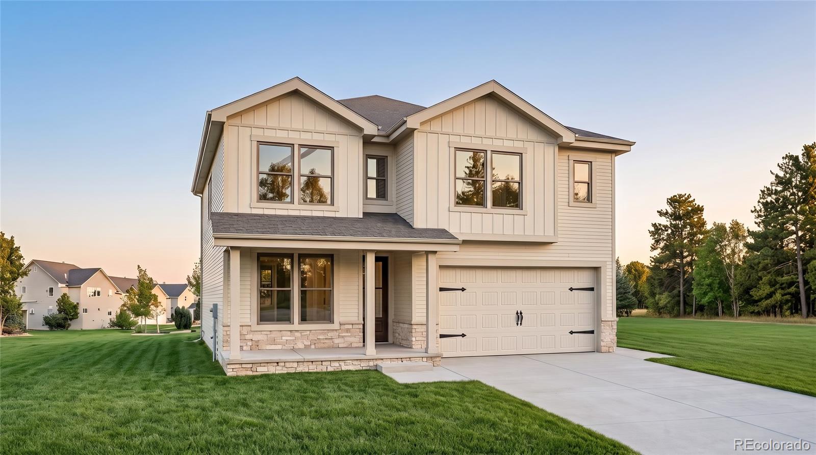 Beautiful new construction Lilliam floor plan in Murata Farms! This home offers 4 bedrooms, 3 bathrooms, a versatile flex space, and a 2.5-car garage. The open-concept design provides comfortable everyday living with stylish finishes and energy-efficient features throughout. Don't miss your opportunity to own a brand-new home in one of Fort Lupton's fastest-growing communities.Under construction. Pricing, features, and specifications are subject to change without notice. Renderings and photos are for illustrative purposes only and may depict optional features.