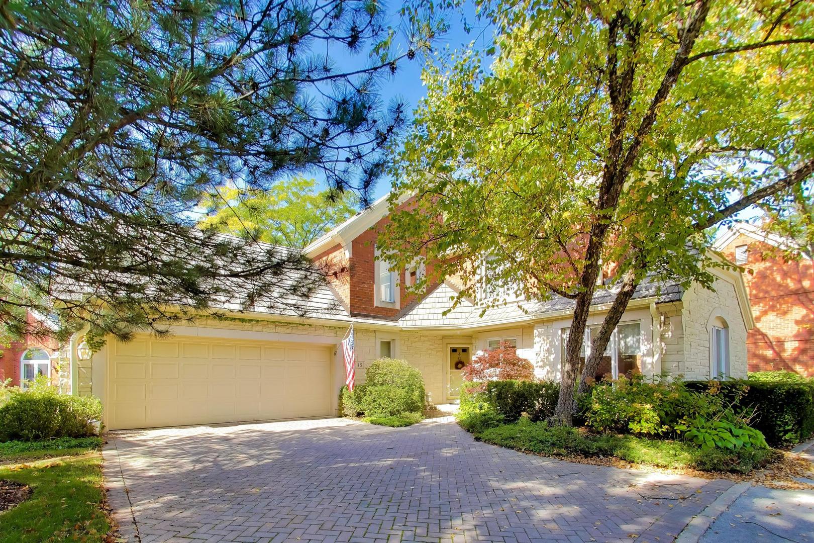 Welcome to luxurious easy living at Regent Woods. This brick and stone home with exceptional location surrounded by pond views and lushly landscaped grounds.  Outdoors, a freshly restored rear deck leads to an aggregate patio with a dining area beside the pond, ideal for relaxed meals and quiet evenings.   Enjoy living on one level with all the main living areas, (including the laundry room), and main bedroom suite all on the first floor. Between 2014 and 2016, the sellers lovingly reconfigured and renovated the entire home with designer finishes throughout. The result is a warm, open layout that is as comfortable for everyday living as it is for entertaining. Two car attached garage is extra-large.  A stunning staircase leads up to landing area that looks out over the first-floor living areas. Upstairs, two bedrooms share a full bath, a perfect guest quarters with quiet space for the grandchildren. The unfinished basement offers plenty of room for the next owner to create additional living space is so desired.