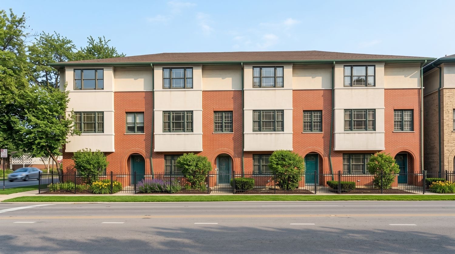 Location  and convenience meet in this meticulously maintained 3-level townhome bordering the Frank Lloyd Wright Historic District. Perfectly positioned just steps from vibrant downtown Oak Park, this turnkey residence offers over 1,900 square feet of pristine living space. The thoughtful floor plan features 2 spacious bedrooms, 2.5 baths, and a versatile private den that makes an ideal home office. The sun-drenched main living area is highlighted by a cozy fireplace and seamless flow for entertaining. Enjoy the rare village luxury of an attached 2-car garage, plus your choice of two private outdoor retreats, including a dedicated balcony. Located in a highly walkable neighborhood with easy access to local shopping, dining, and transit. Zoned for highly sought-after Holmes Elementary, Brooks Middle, and OPRF High School. A rare opportunity to own a flawless, move-in-ready home in one of Chicagoland's most historic and vibrant communities.  Property is in great condition but is being sold AS-IS