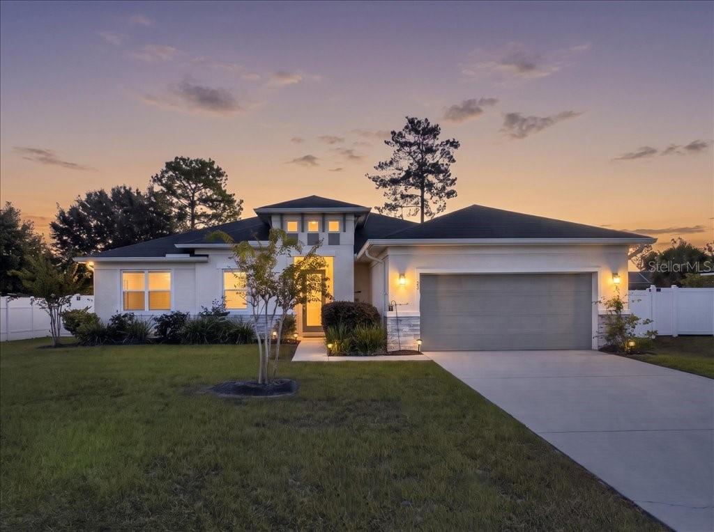 Priced to Sell!!! Built smart, designed beautifully, and made for Florida living. Welcome to this stunning "Brite Homes" concrete block residence, where modern elegance meets exceptional energy efficiency in this beautifully designed 3-bedroom + a versatile office/den, 2 bathrooms and a covered patio.Featuring an inviting open-concept floor plan, 9’4” ceilings, a tray ceiling in the primary suite, luxury plank flooring, quartz countertops in the kitchen and bathrooms, 36-inch kitchen cabinetry, and stainless steel ENERGY STAR appliances, this home offers comfort and style throughout.Built with energy efficiency in mind, the home features a high-efficiency HVAC system, smart Ecobee thermostat, hybrid water heater, Low-E double-pane windows, and spray foam insulation designed to enhance indoor comfort while helping reduce energy costs.The spacious primary suite offers a peaceful retreat with a generous walk-in closet.Step outside to your covered patio overlooking a fully fenced backyard, providing the perfect setting for morning coffee, outdoor dining, entertaining family and friends, or simply enjoying Florida’s beautiful weather in the privacy of your own backyard.Quality concrete block construction, modern finishes, energy-saving features, and thoughtfully designed living spaces make this home an exceptional opportunity! Transferable Builder's Warranty.Great location, close to US1, I95, just a short drive to the beach, Daytona and Historic St Augustine. Palm Coast offers a fantastic selection of restaurants, shopping, medical facilities and everyday conveniences. Enjoy 120 miles of walking-bicycling trails, easy access to the intracoastal Waterway perfect for boating, kayaking and fishing, championship golf courses and endless recreational opportunities.Why settle for ordinary when you can enjoy a home thoughtfully designed for smarter, more comfortable, and energy-efficient living in a city that makes every day feel like a getaway?Schedule your private showing today!