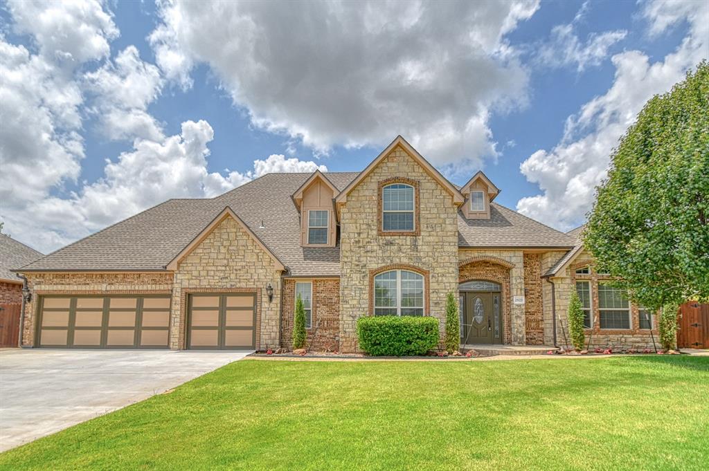 Discover comfort, space and style in this stunning 5 bedroom 3.5 bathroom home, boasting over 4,000 sq ft of well designed living space.  Nestled on a peaceful cul-de-sac, this property offers a little more privacy than most. 
As you enter, the large foyer with curved staircase greets you with a touch of elegance.  There is a formal sitting area, or dining area leading to the bright den with fireplace overlooking the backyard pool!
You'll also find  5 generously sized bedrooms, with the primary being on the main level along with the gorgous dedicated office.  Additionally, you'll love the double sided fireplace between the primary and the office.  The primary ensuite is equivilent to something you would experience in a high end spa!
The kitchen is perfect for entertaining.  It is open to the dining, living and breakfast area and has sight line to the inground pool. Hosting gatherings are easy and grilling for the crew is a breeze on the backyard built ins.  And, for those Oklahoma twisters,  there is a nice sized in ground storm shelter in the backyard.
Some of the other features include:  
*copper sink in kitchen*double warming drawers*built in fridge/freezer*large pantry*high end appliances*large laundry with storage*guest bath downstairs*cooper tub and sinks in primary*huge walk in shower with double shower heads*upstairs landing area with builtins*four large bedrooms with optional media/workout room*
You really must see this home to appreciate all the special touches that have been added to make it stand out among the others!