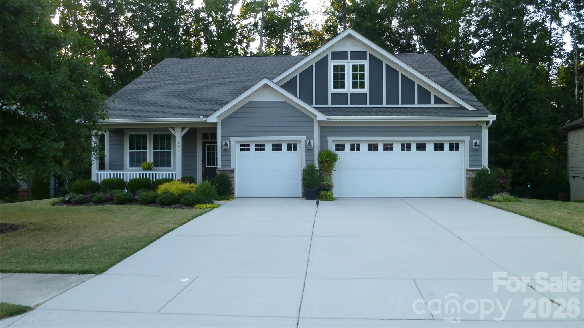 It doesn’t get any better than this! Be among the first to see this move-in-ready, pet free, impeccablymaintained, one-owner home built in 2020.With a highly sought-after Hampton floor plan, this “ranch plus” design home features a stunning open kitchen, dining area, and great room layout on the main floor (17x28’), enhanced with a gas log fireplace, 9’ ceilings, and 8’ doors for a spacious, upscale feel. Almost all rooms rest on the main floor, with an additional fourth bedroom, full bath, and commodious loft upstairs. This floorplan rarely comes on the market in the desirable Lake Crest community, as very few were built in this neighborhood!The kitchen boasts a beautiful breakfast bar/island, quartz countertops, top-end appliances, and a large walk-in pantry. Stepping into the master suite, you can find an expansive walk-in closet and private bathroom, featuring a dual-sink quartz counter vanity, tiled shower, private water closet, and separate linen closet. The layout even provides direct access to the laundry area from both the master bath and the kitchen for extra convenience.Opposite the master suite across the main level, two more bedrooms connected by a jack-and-jill bathroom ensure comfort, privacy, and space for children and guests alike! In addition, one can find an office or study just beside the foyer, complete with elegant glass french doors and plenty of natural light.This home tour wouldn’t be complete without highlighting the pristine garage and yard areas outside of the interior living space. The three-car garage has been meticulously finished with insulation, painted walls, epoxy-coated floors, and a convenient side-entry door. Outside, a backyard retreat awaits! A large patio and deck area overlooks an HOA-owned wooded property, a beautiful slice of nature with no homes directly behind you; and the carefully-curated and landscaped garden will only add to your enjoyment of the outdoors. This home is located within the top-rated Clover school district and newly opened Lake Wylie high school. Enjoy the amenities of the Lake Crest community, which features a community pool and cabana, children’s play area, and wooded Walking trail. For additional peace of mind, this home completed a pre-listing home inspection prior to the home coming to market, and is readily available for review. Don’t miss out on this exceptional opportunity. Reach out to inquire today!