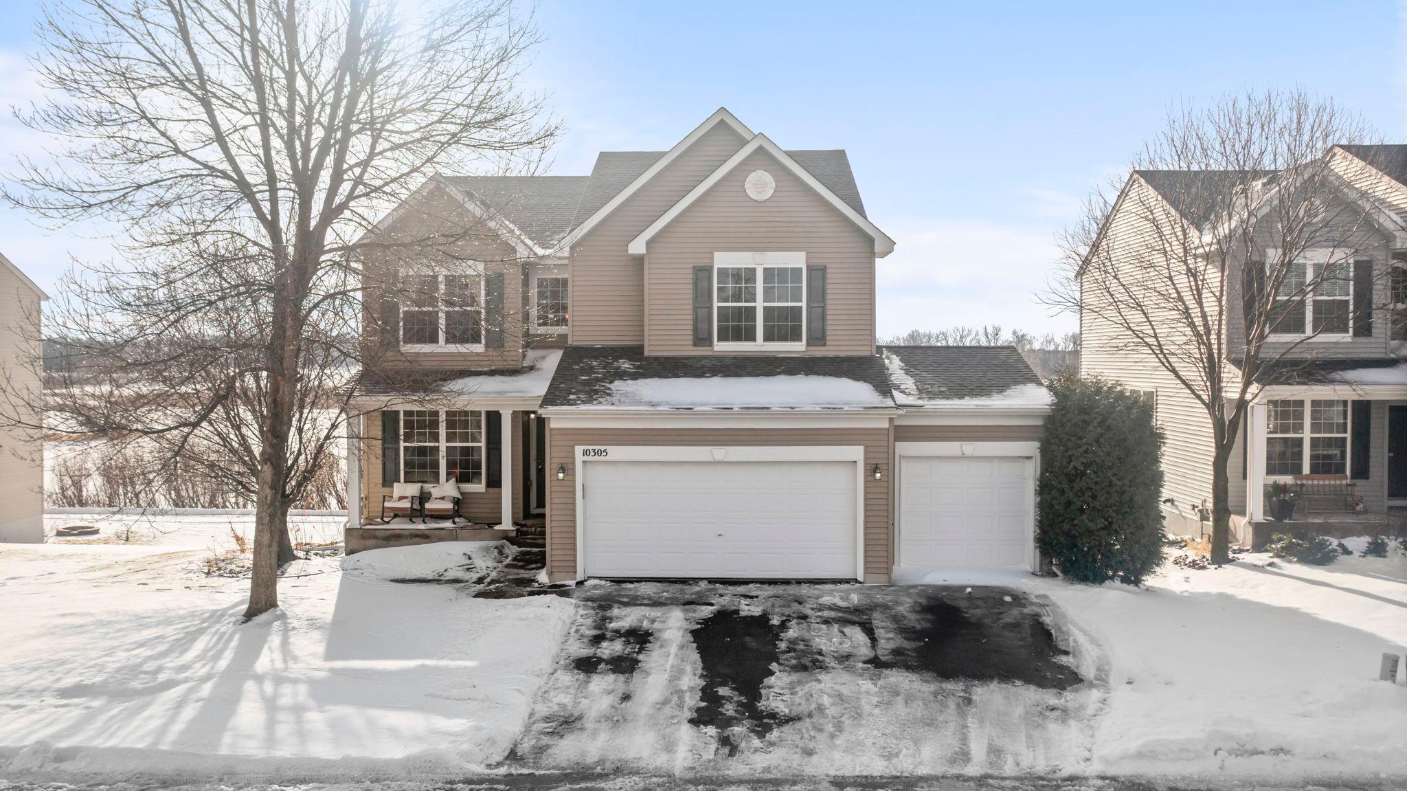 4-bedroom, 3-bath home in St. Michael backing to tranquil wetlands filled with wildlife and summer lightning bugs. No rear neighbors, peaceful views, and a sense of privacy rarely found, all set within a quiet neighborhood close to parks, shopping, restaurants, and daily conveniences. Located in the highly regarded STMA School District.Inside, a bright and open layout creates a welcoming feel with great flow for everyday living and entertaining. The kitchen serves as the heart of the home with warm wood floors and an easy connection to the dining area and deck. Sun-filled living spaces feel cozy and inviting, with beautiful views of the natural surroundings. A formal dining area adds flexibility for hosting or special occasions.The main level also includes a private office, convenient powder room, and functional laundry with direct garage access.Upstairs, all four bedrooms are thoughtfully located. The primary suite offers a walk-in closet and updated private bath, while additional bedrooms provide comfortable space for family, guests, or hobbies.The unfinished walkout lower level offers endless potential to expand and personalize. Outdoor living shines with a welcoming front porch, spacious deck, and patio overlooking the wetlands.Community amenities include a private pool, park, and basketball court, with HOA-maintained lawn care for easy, low-maintenance living.