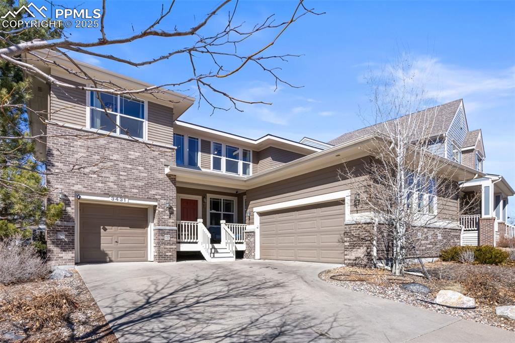 Welcome to this exquisite former model home in the highly sought-after Watercolor community! Situated in The Meadows at Castle Rock, this gorgeous 5-bedroom, 5-bath home offers luxury living with unparalleled features. As one of only five model homes in the neighborhood, it’s a rare opportunity to own a standout property that’s both stylish and functional. Upon entering, you're greeted by soaring ceilings in the living room, where natural light pours in, highlighting the home’s bright, open floor plan. A double-sided fireplace adds warmth and charm, creating a seamless flow between the living room and family room. The main level is adorned with stunning hickory flooring throughout, enhancing the home's inviting atmosphere. The chef’s kitchen boasts rich cherry cabinets, stainless steel appliances, and ample counter space, perfect for preparing meals or entertaining. A main-floor study/den features built-in cabinetry, offering a quiet workspace. Step outside to the covered deck off the family room, which is ideal for relaxing or enjoying the peaceful surroundings. The spacious primary suite serves as a tranquil retreat, featuring an updated bath and a generous walk-in closet. Also upstairs, a guest bedroom with an ensuite bath ensures privacy, while two additional bedrooms share a well-appointed connecting bath. The professionally finished basement is an entertainer's dream, complete with a wet bar, theater area, gaming space, guest bedroom, and full bath. This home is perfectly located with easy access to The Grange clubhouse, community pool, parks, trails, and a variety of shops and restaurants. Commuters will appreciate the quick access to I-25 and Highway 85, along with top-rated schools nearby. Don’t miss out on this incredible opportunity... Schedule your showing today before this gem is gone!