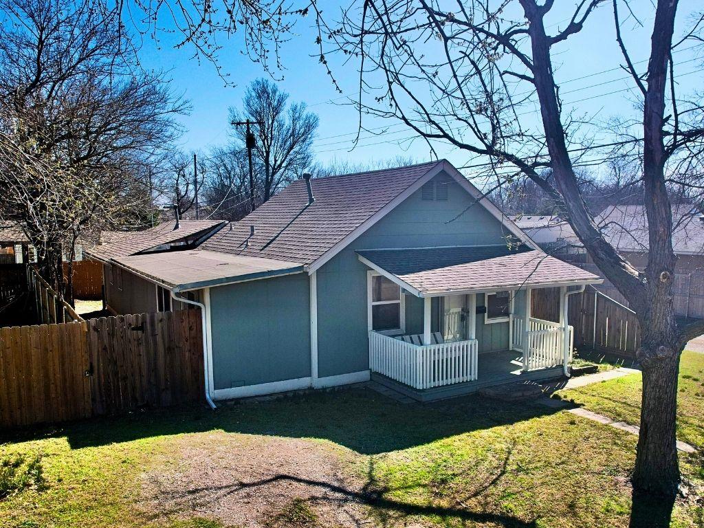In the heart of Norman, this charming 1938 bungalow blends classic character with thoughtful updates. Offering 971 +/- sq ft, the home features 2 bedrooms, 2 bathrooms, and a 1-car garage, making it an excellent option for a primary residence, student housing, or investment property.Recent improvements include a new roof and gutters installed in 2020, an updated HVAC system in 2021, a partial sewer line replacement with added cleanout, and a fenced backyard for privacy and convenience.Inside, the home retains its vintage charm with built-in features throughout, including a desk area just off the kitchen. The kitchen comes equipped with a gas stove, and the refrigerator will remain with the property. Ceiling fans are installed throughout the home, and several rooms feature attractive wood flooring. Washer and dryer hookups are also in place.Outside, the home offers inviting curb appeal with a covered front porch and driveway for additional parking. Along the south side of the property is an alleyway providing convenient guest parking and backyard gate access. The spacious backyard offers plenty of room for entertaining, relaxing, or enjoying outdoor activities.The home does require some additional repairs in the main hallway and bathroom area, presenting an opportunity for the next owner to make improvements and add their own finishing touches.With its prime location, classic charm, and key system updates already completed, this Norman bungalow presents a great opportunity to own a home close to the university, shopping, dining, and local amenities.