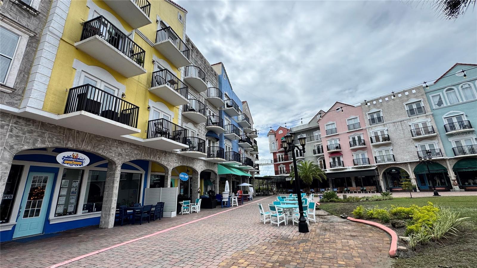 Beautiful unit in European Village offering exceptional privacy, abundant natural light, and an oversized balcony. This desirable floor plan is set away from the shops and restaurants, providing a peaceful setting while remaining just steps from the vibrant atmosphere and amenities of European Village. Sold fully furnished, this unit is ready for immediate enjoyment or rental use. The versatile layout features a separate bedroom, spacious living area, and full bath, making it ideal for a full-time residence, vacation getaway, or investment property. An assigned underground parking space is included for added convenience and value. Rarely available, this unit presents an excellent opportunity to own a sought-after property in European Village.