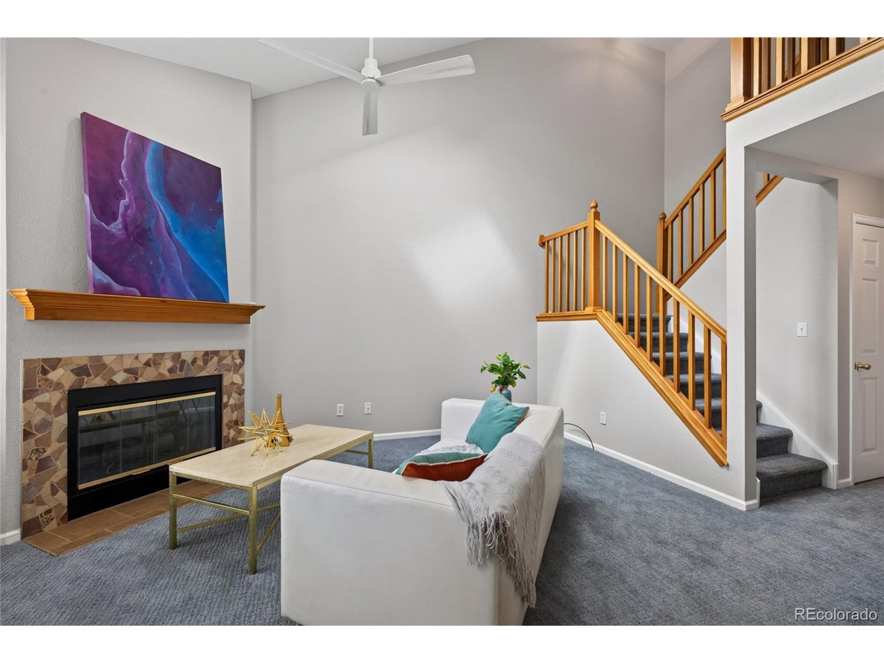 You will enjoy this bright lofty townhome. Living room open upwards. The flow of the main floor includes a dining area that open to the kitchen with granite counter tops, warm feeling wood floors and a counter bar so the cook can be part of the party. Easy access to the back patio for the grill or a cool beverage at the end of the day. There are two bedrooms with their own en-suite bathrooms. the basement has room to expand into with plumbing rough in and a washer and dryer. There is a community pool to keep cool in hot summer. Attached one car garage is off the kitchen to unload the groceries.  The High Line Canal Trail is across the road that goes to Cherry Creek Reservoir or all the way downtown.