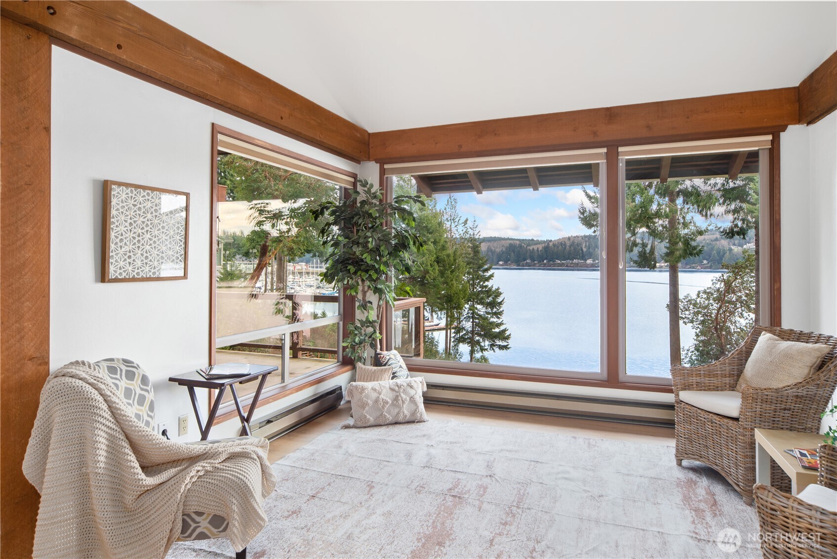 Being very privately located as the first of five condo units, North Bay Lane Condos #1 are undergoing refurbishments under a Licensed Engineering firm and Warren Enterprises Construction  Firm. Many projects have been completed over 2022,2023, 2024,2025, and 2026 in January. Plans are scheduled forward into 2026, and 2027 the Seller will pay the future assessments.North Bay Condos are classical Pacific Northwest in design and nestled  in a beautiful forest of large trees with each unit having views of Admiralty Bay, the Sound, and surrounding Mountains. There is nothing to compare as a few steps lead to Unit #3 with an Entry that showcases the living and dining view of the Bay and accessible beach front in a park like setting.The Master and each of the bedrooms are large, two baths, Primary with ensuite and views of the water and trees. Storage Unit for 41-3 is large and there is ample closet space in the Condo. Kitchen has Granite countertops, new refrigerator, Fresh Paint, new Hot Water Heater,  W/D, and SS appliances. Membership in The Beach Club provides, Tennis, Pickleball, two heated pools-one inside, and Gym, Golf and Trails. Elegant Living in Port Ludlow-a true Paradise!