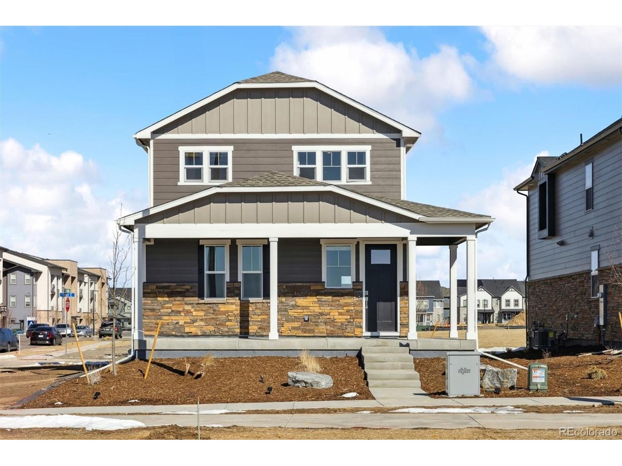 Below market rates are available with builder lender.Live the Dream in the Larimer! Experience stylish, modern living with this floor plan-a versatile 3-bedroom + tech center, 2.5-bath home designed to fit any lifestyle. With a spacious open layout, a flexible loft, and a generous two-car garage, this home offers comfort and functionality in every corner.The main level is perfect for entertaining, featuring a bright and airy great room that flows seamlessly into the kitchen and dining area. You'll love the high-end finishes, including classic espresso cabinetry, crisp white countertops, and upgraded hardware and plumbing fixtures that add a sophisticated touch.You will also enjoy additional inclusions such as full move-in package, landscaping, wing fencing, tankless water heater, smart home package, and more.Located in the vibrant Horizon Uptown community, residents enjoy access to a central park, scenic trails, tennis courts, and a dog park; everything you need just steps from your front door.Don't miss your chance to make the Larimer your new home. Contact us today to schedule your private tour! ***Estimated Delivery Date: January 2027. Photos are representative and not of actual property***